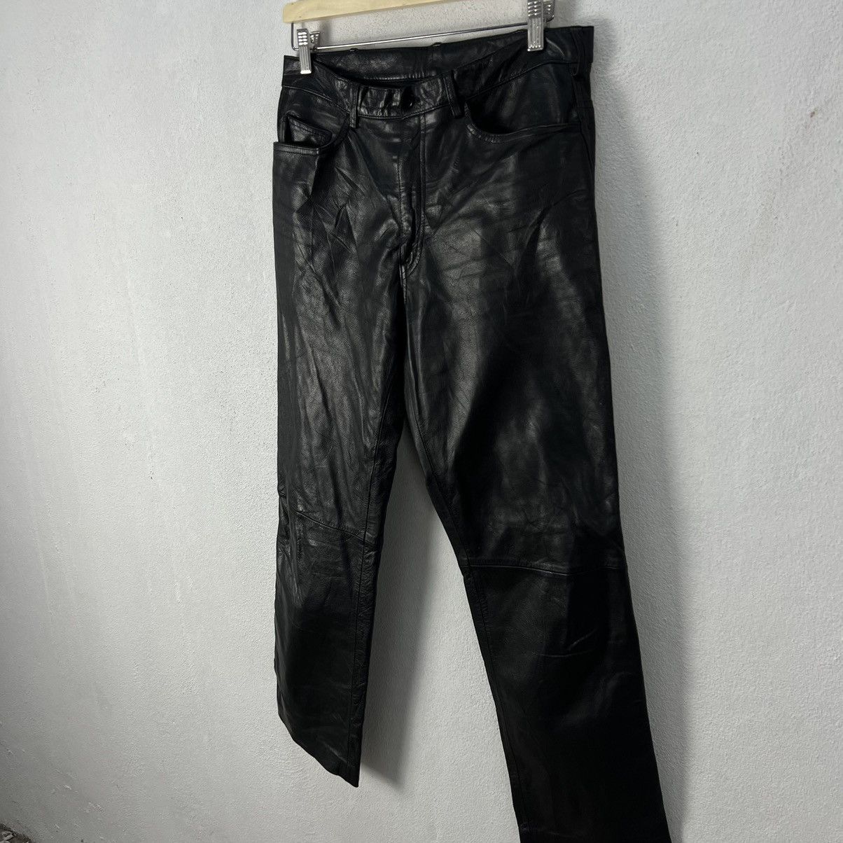 Japanese Brand VINTAGE SOFT LEATHER PARACHUTE BIKER PANTS VOLCANO Size US 32 / EU 48 - 3 Thumbnail
