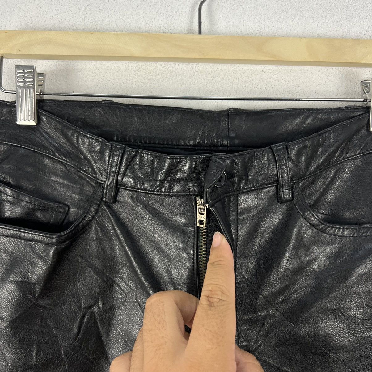 Japanese Brand VINTAGE SOFT LEATHER PARACHUTE BIKER PANTS VOLCANO Size US 32 / EU 48 - 10 Thumbnail