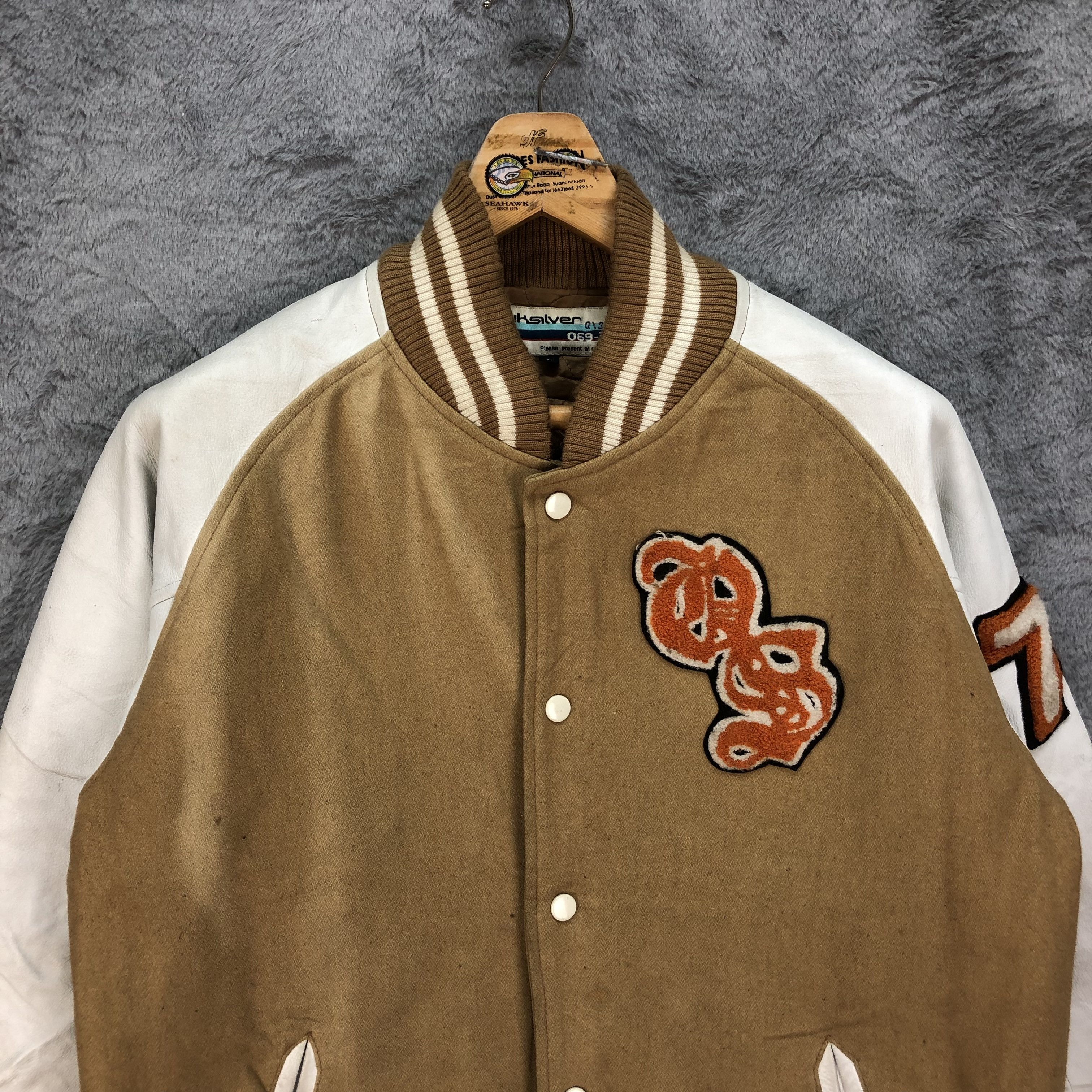 Quiksilver Quiksilver Boardriding Company Wool Leather Varsity 4839-173 Size US L / EU 52-54 / 3 - 6 Thumbnail