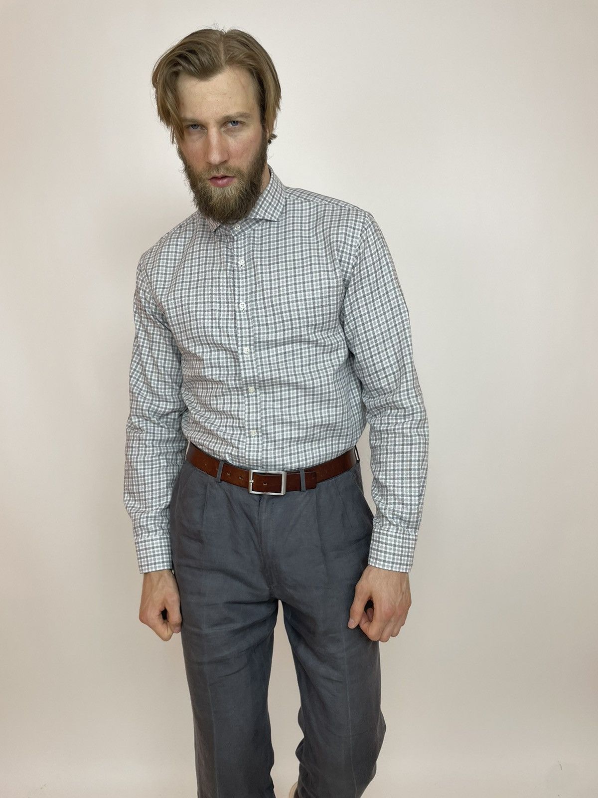 Oscar Jacobson OSCAR JACOBSON Mens dress shirt long dleeve size 45 Size US XL / EU 56 / 4 - 1 Thumbnail