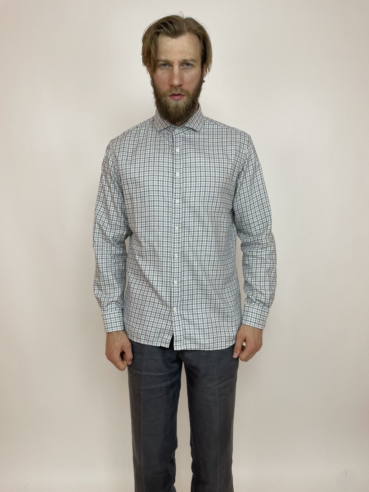 Oscar Jacobson OSCAR JACOBSON Mens dress shirt long dleeve size 45 Size US XL / EU 56 / 4 - 9 Thumbnail