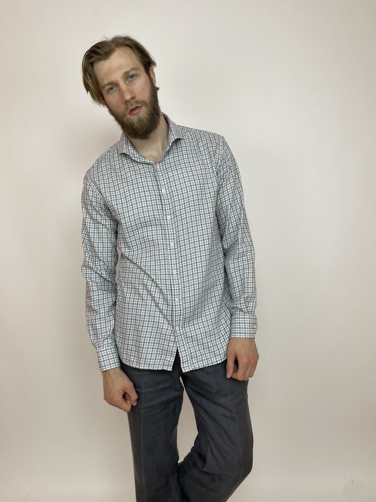 Oscar Jacobson OSCAR JACOBSON Mens dress shirt long dleeve size 45 Size US XL / EU 56 / 4 - 6 Thumbnail