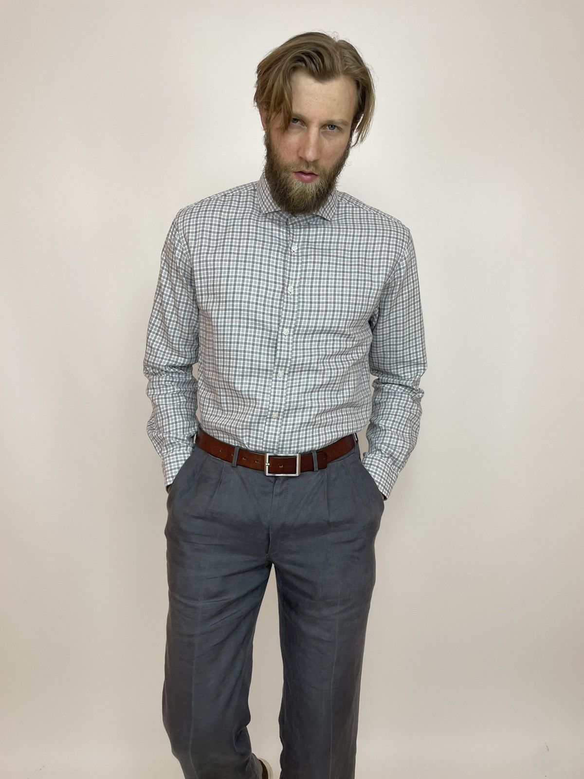 Oscar Jacobson OSCAR JACOBSON Mens dress shirt long dleeve size 45 Size US XL / EU 56 / 4 - 2 Thumbnail
