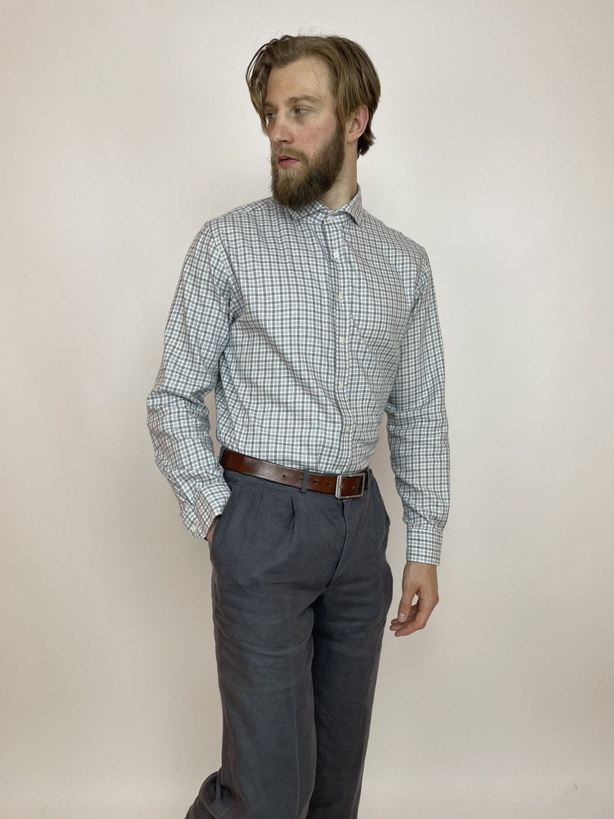 Oscar Jacobson OSCAR JACOBSON Mens dress shirt long dleeve size 45 Size US XL / EU 56 / 4 - 3 Thumbnail