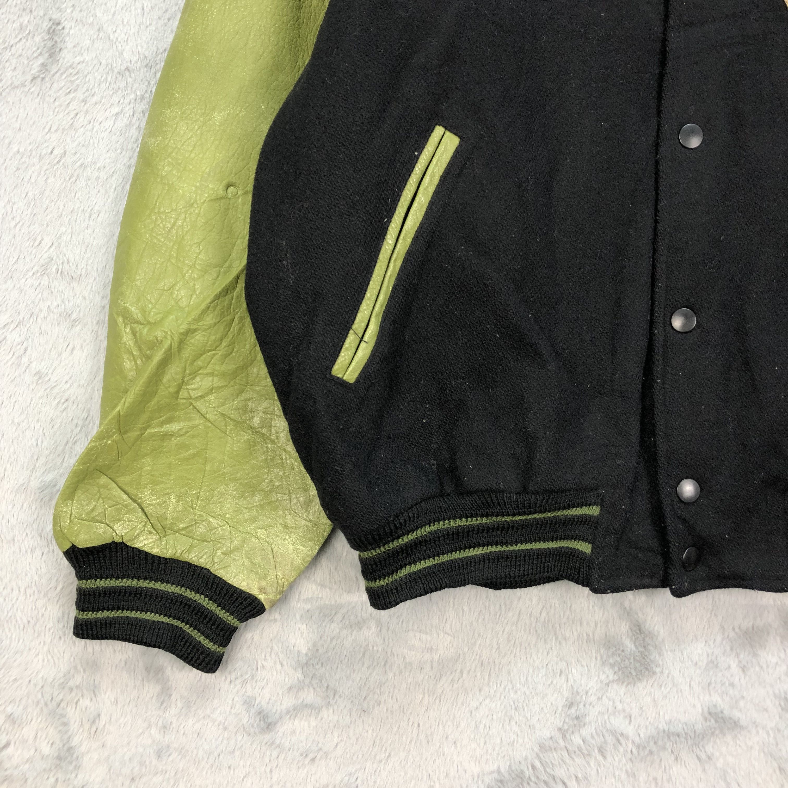 Other TRISTANO DIRECT Green Wool Leather Varsity Jacket #4922-36 Size US L / EU 52-54 / 3 - 7 Thumbnail