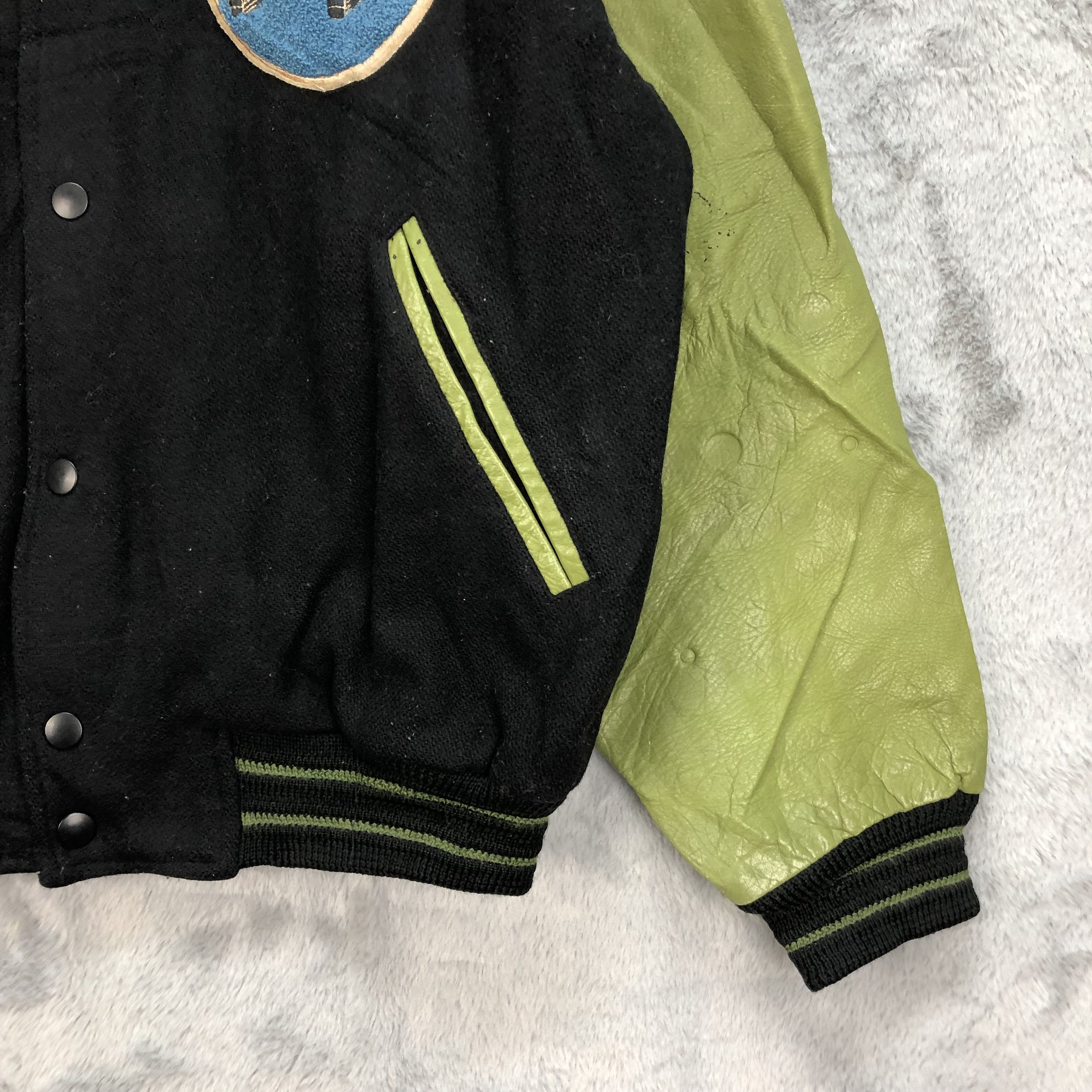 Other TRISTANO DIRECT Green Wool Leather Varsity Jacket #4922-36 Size US L / EU 52-54 / 3 - 8 Thumbnail