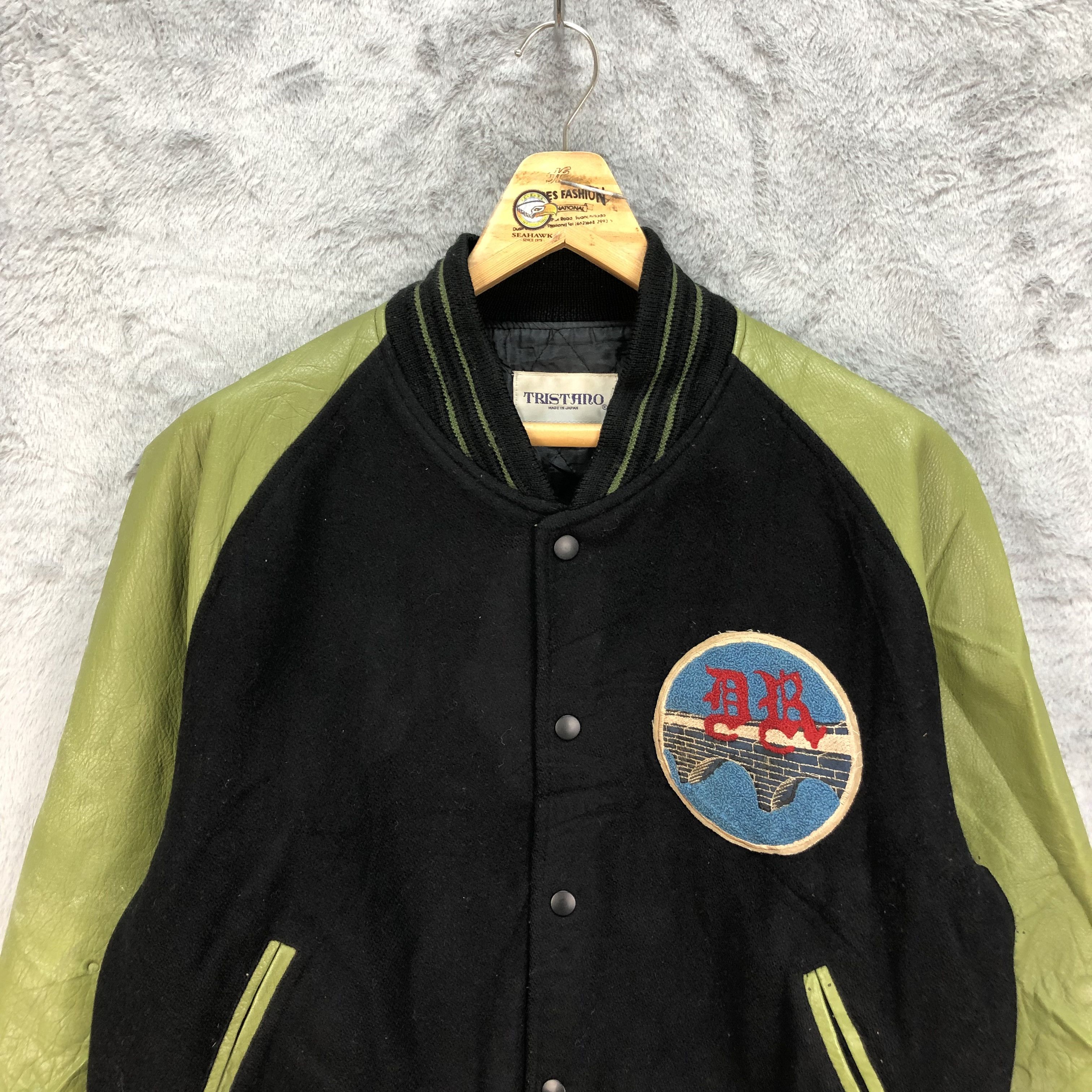 Other TRISTANO DIRECT Green Wool Leather Varsity Jacket #4922-36 Size US L / EU 52-54 / 3 - 4 Thumbnail