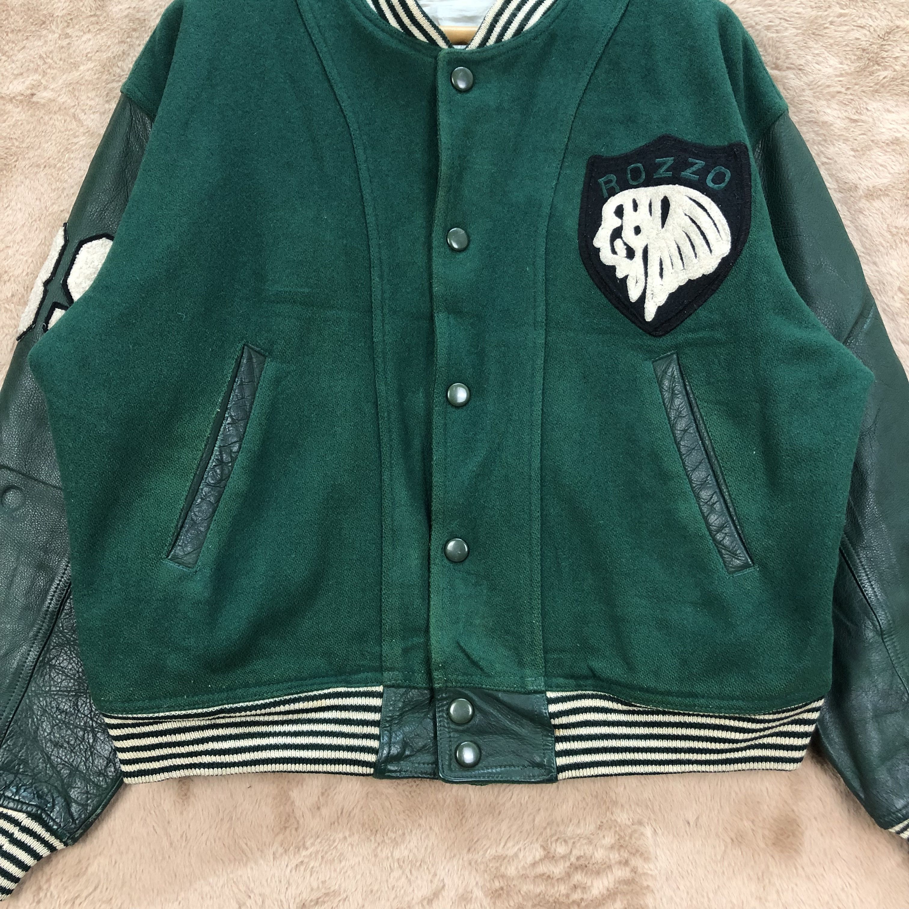 Vintage ROZZO PULCINO STREET KIDS WOOL LEATHER VARSITY #4925-36 Size US S / EU 44-46 / 1 - 6 Thumbnail