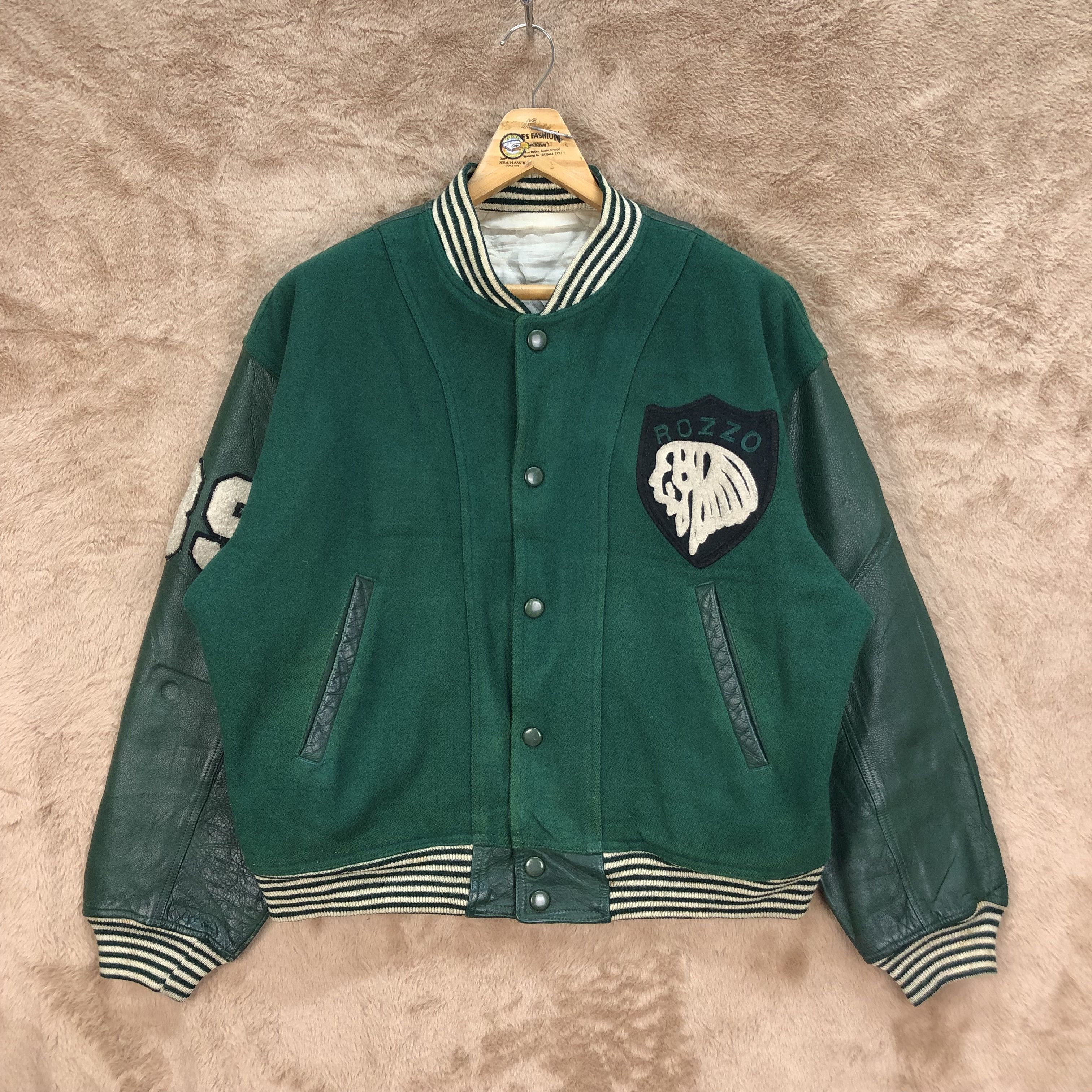 Vintage ROZZO PULCINO STREET KIDS WOOL LEATHER VARSITY #4925-36 Size US S / EU 44-46 / 1 - 3 Thumbnail