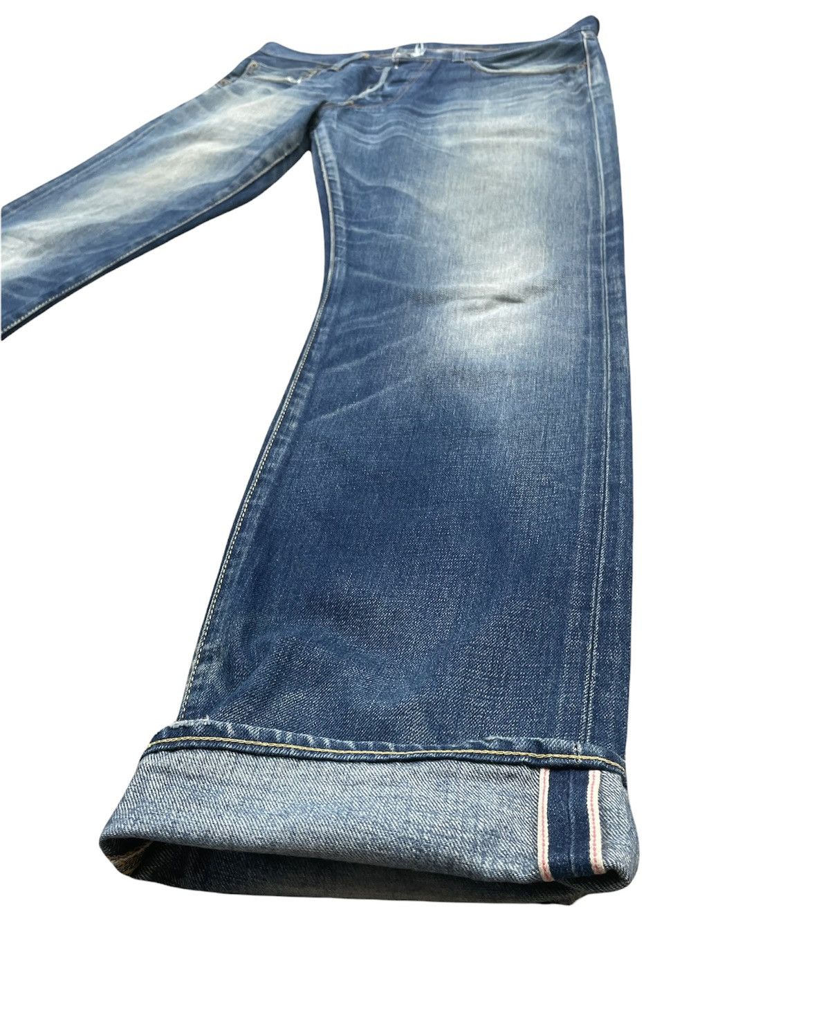 Japanese Brand Flash Report Selvedge Aging Distressed Zigzag Denim Size US 35 - 3 Thumbnail