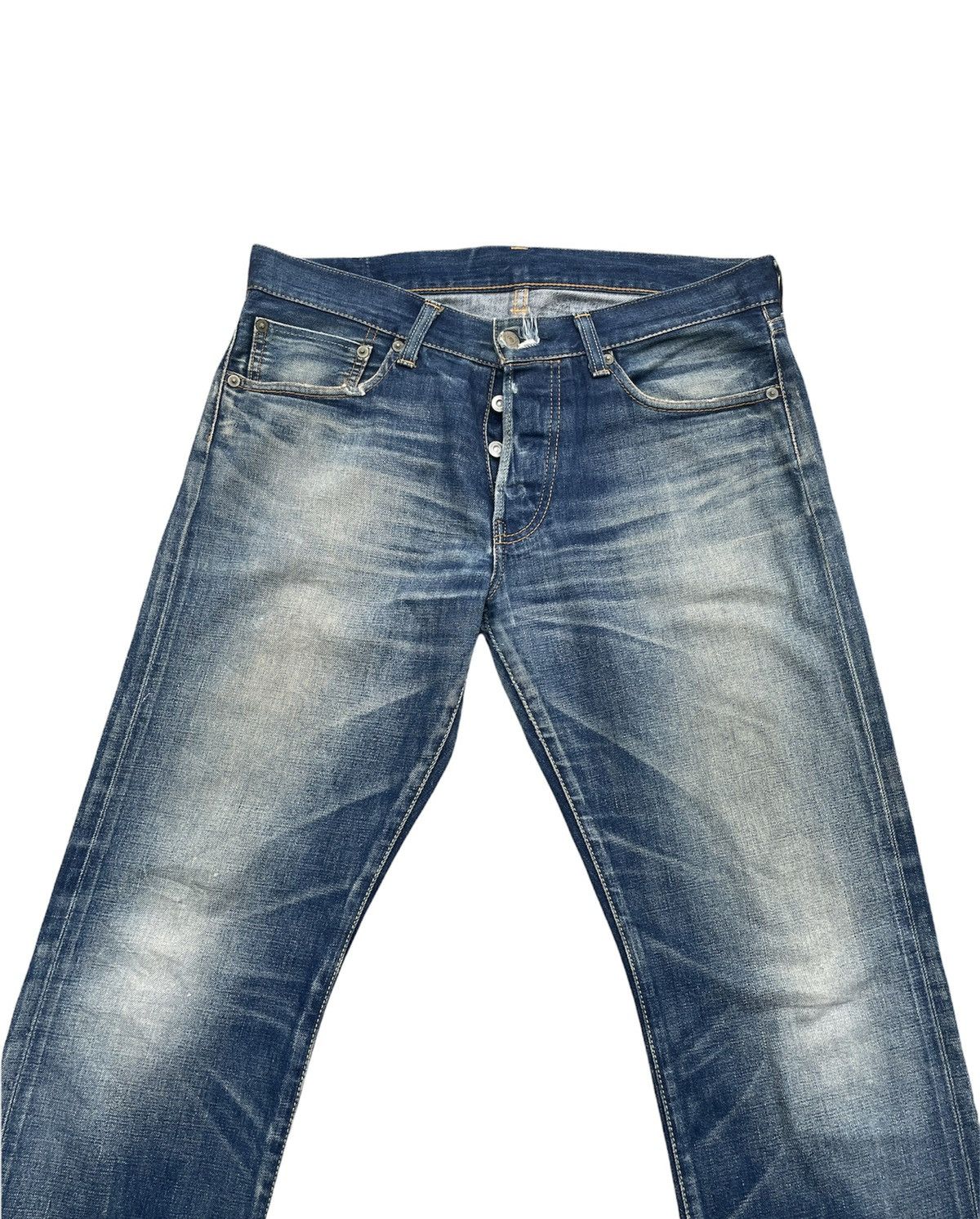 Japanese Brand Flash Report Selvedge Aging Distressed Zigzag Denim Size US 35 - 4 Thumbnail