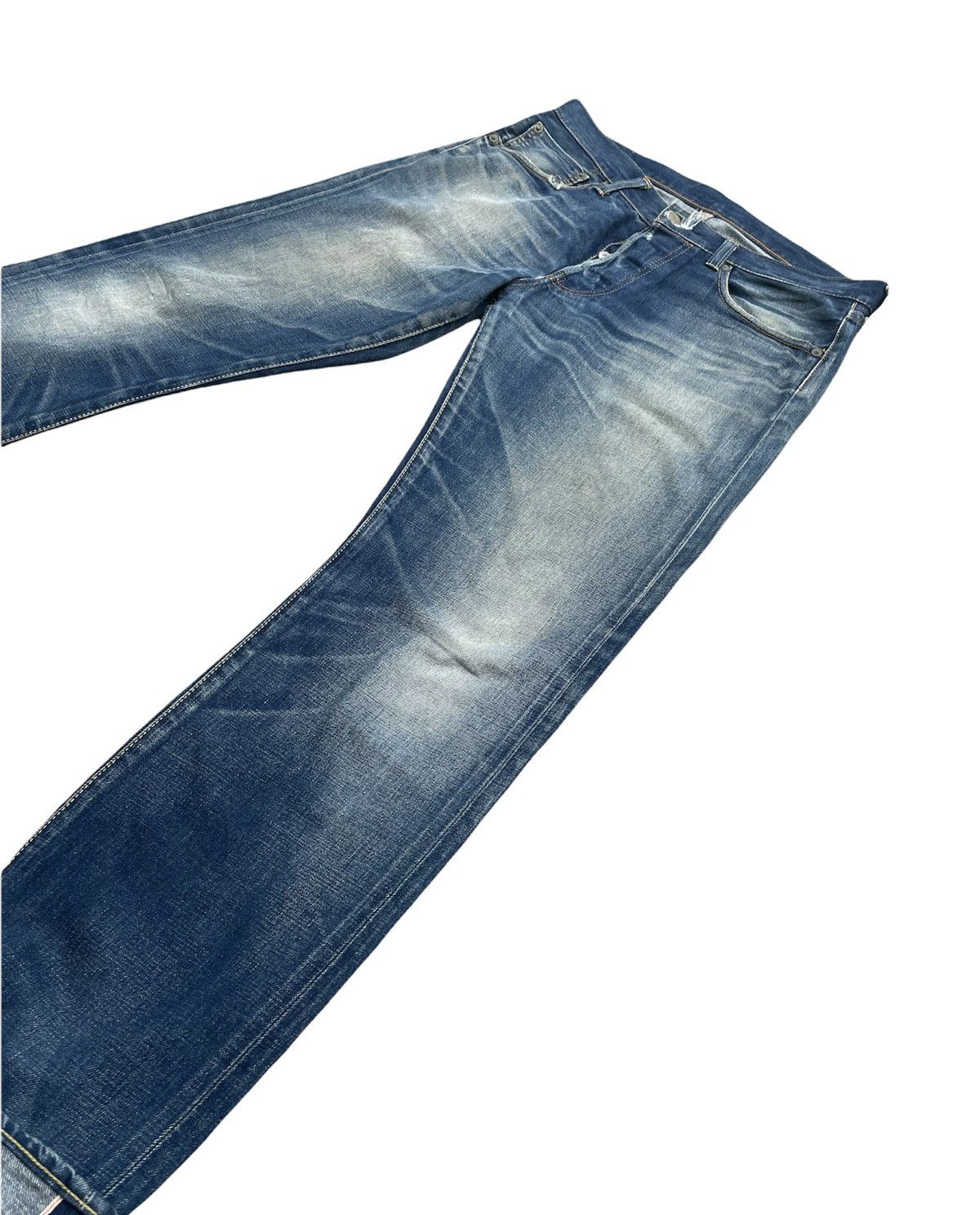 Japanese Brand Flash Report Selvedge Aging Distressed Zigzag Denim Size US 35 - 2 Thumbnail