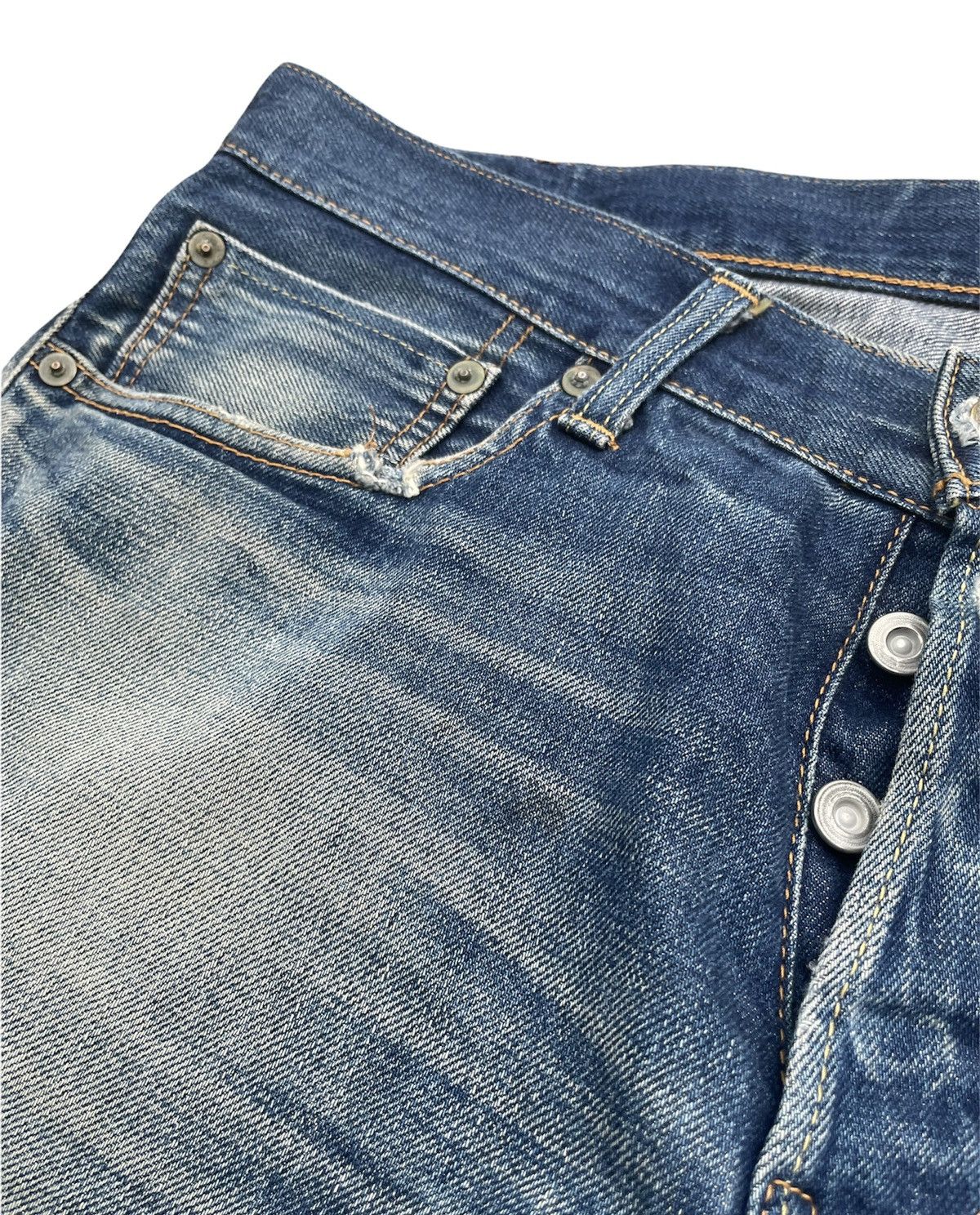 Japanese Brand Flash Report Selvedge Aging Distressed Zigzag Denim Size US 35 - 6 Thumbnail