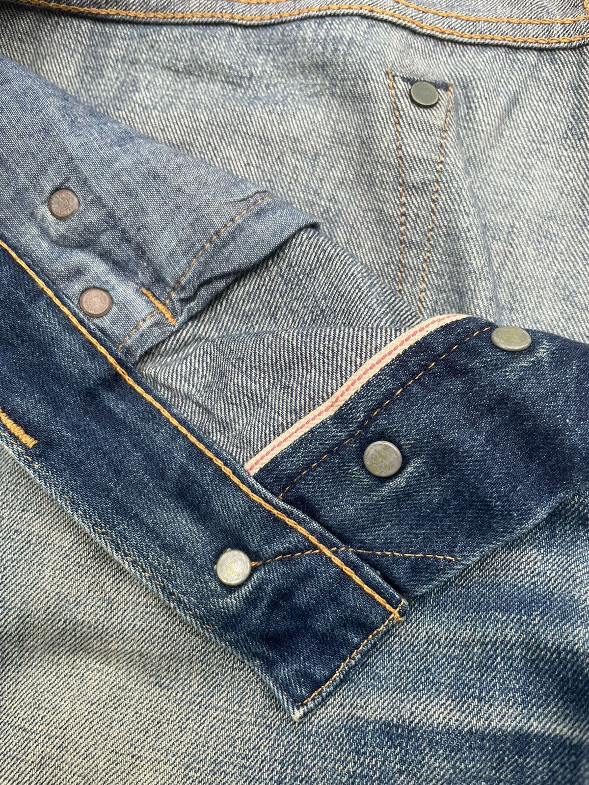 Japanese Brand Flash Report Selvedge Aging Distressed Zigzag Denim Size US 35 - 21 Thumbnail