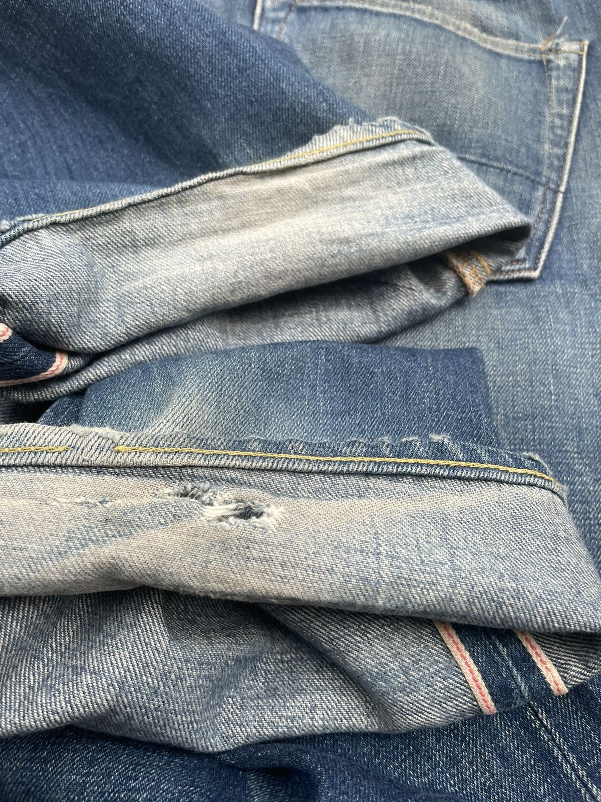 Japanese Brand Flash Report Selvedge Aging Distressed Zigzag Denim Size US 35 - 16 Thumbnail