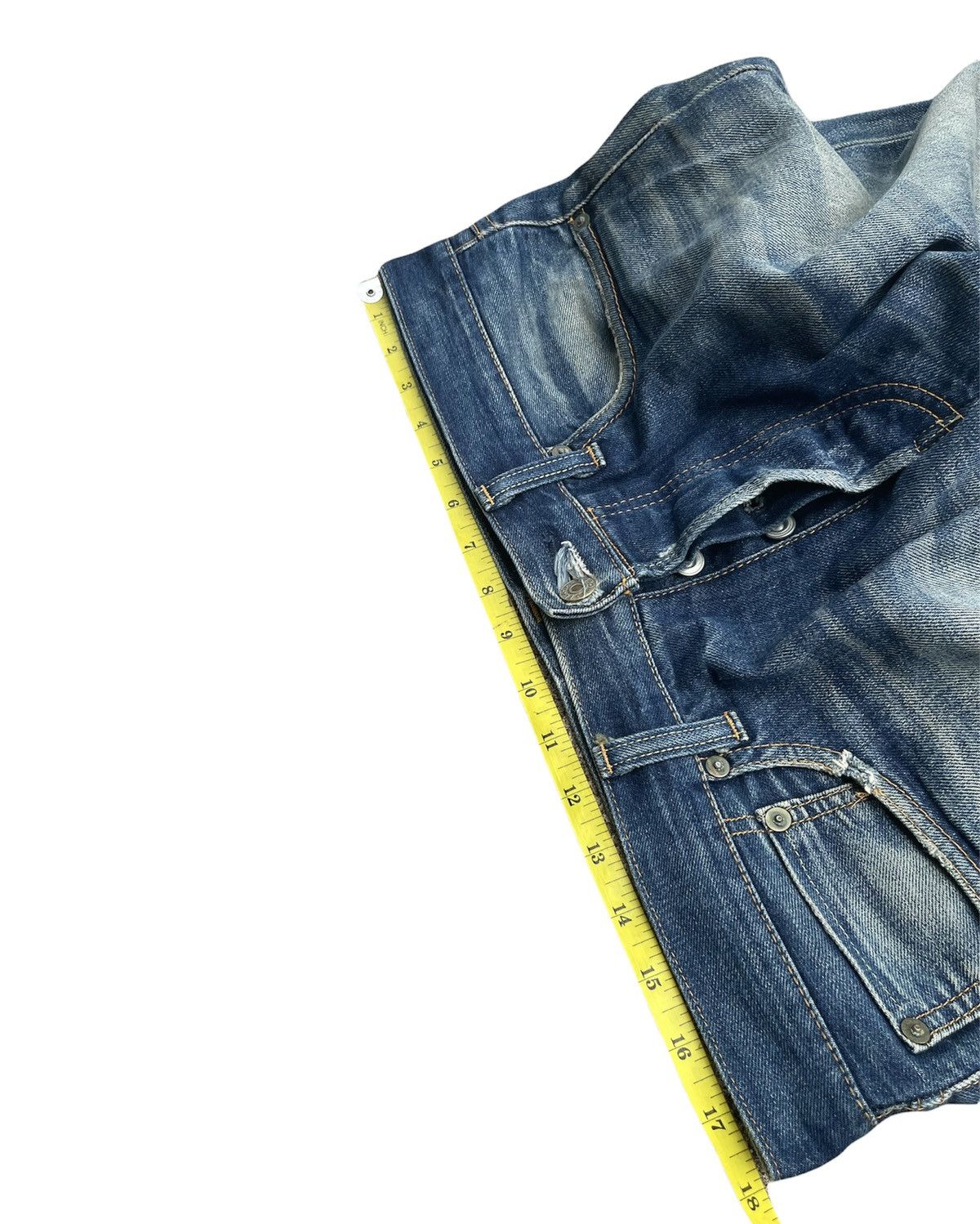 Japanese Brand Flash Report Selvedge Aging Distressed Zigzag Denim Size US 35 - 8 Thumbnail