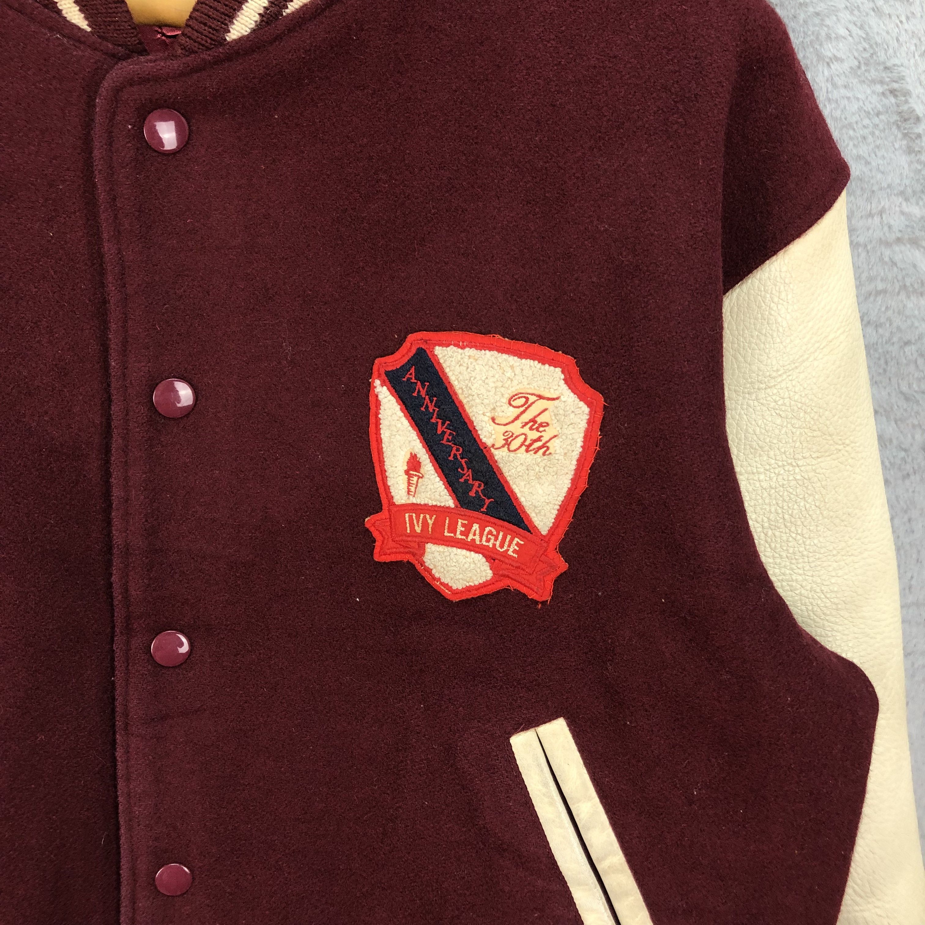 Japanese Brand 30th Anniversary IVY LEAGUE Wool Leather Varsity #4798-170 Size US L / EU 52-54 / 3 - 3 Thumbnail