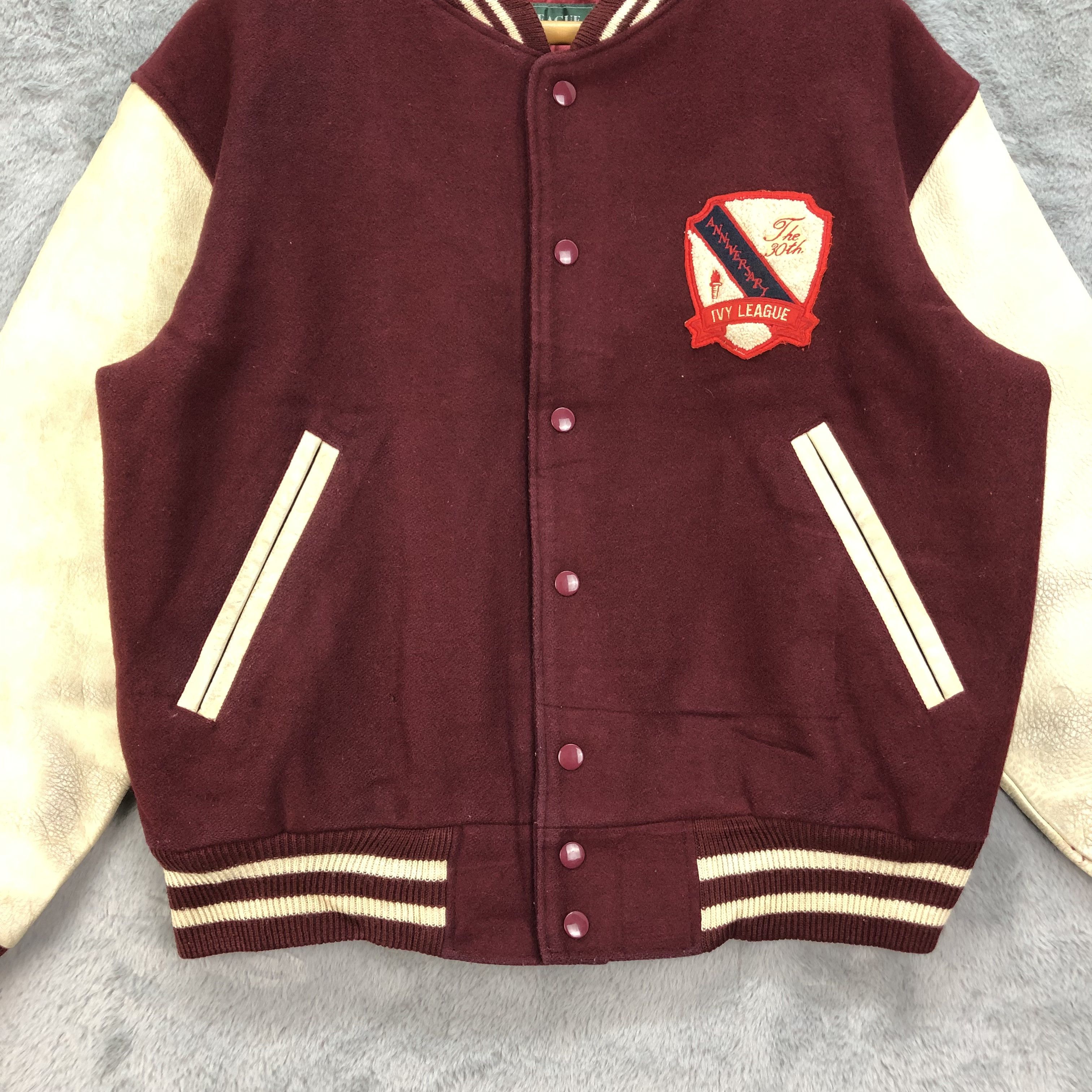Japanese Brand 30th Anniversary IVY LEAGUE Wool Leather Varsity #4798-170 Size US L / EU 52-54 / 3 - 4 Thumbnail