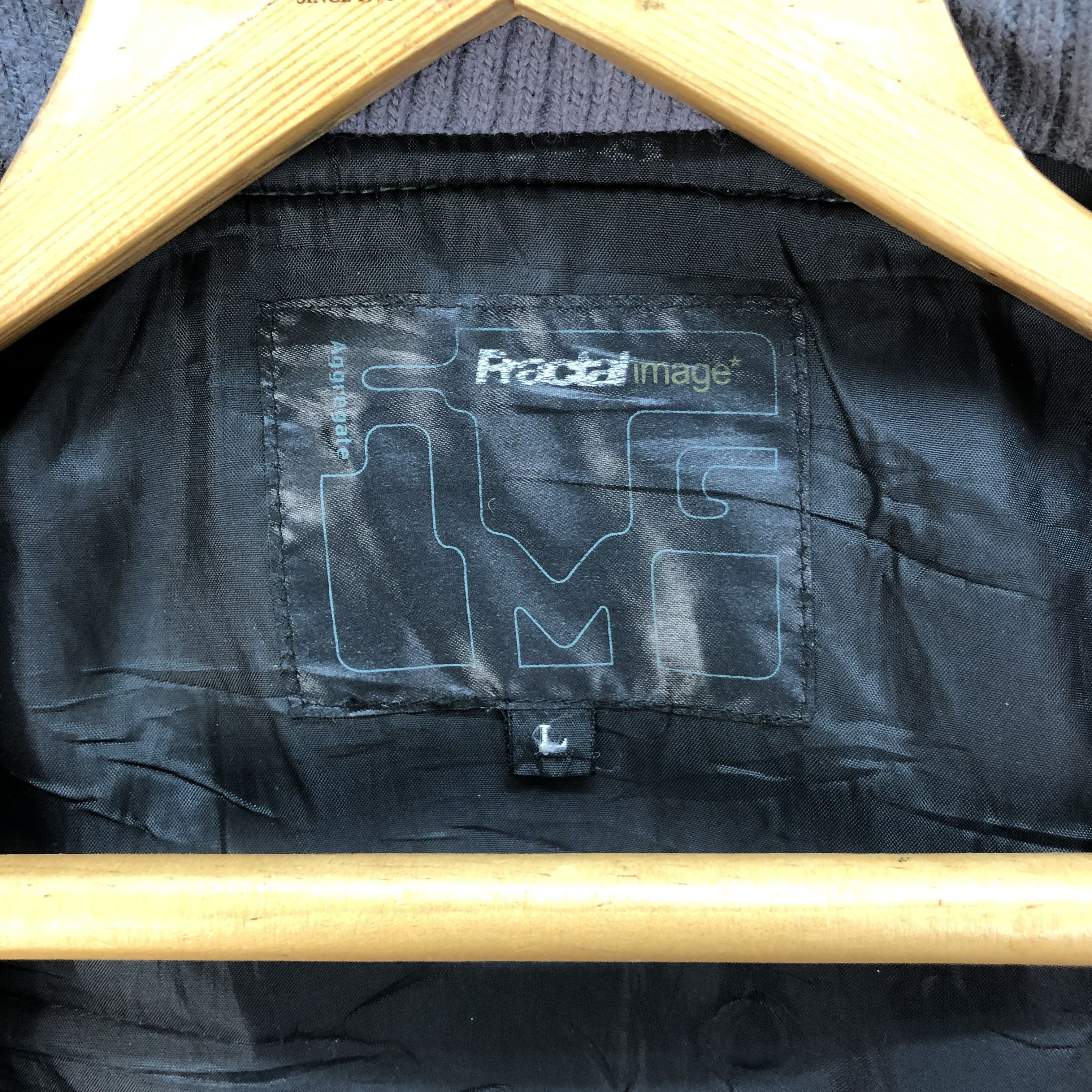 Japanese Brand FRACTAL IMAGE Aggregate Wool Leather Varsity Jacket #4923-36 Size US L / EU 52-54 / 3 - 14 Thumbnail