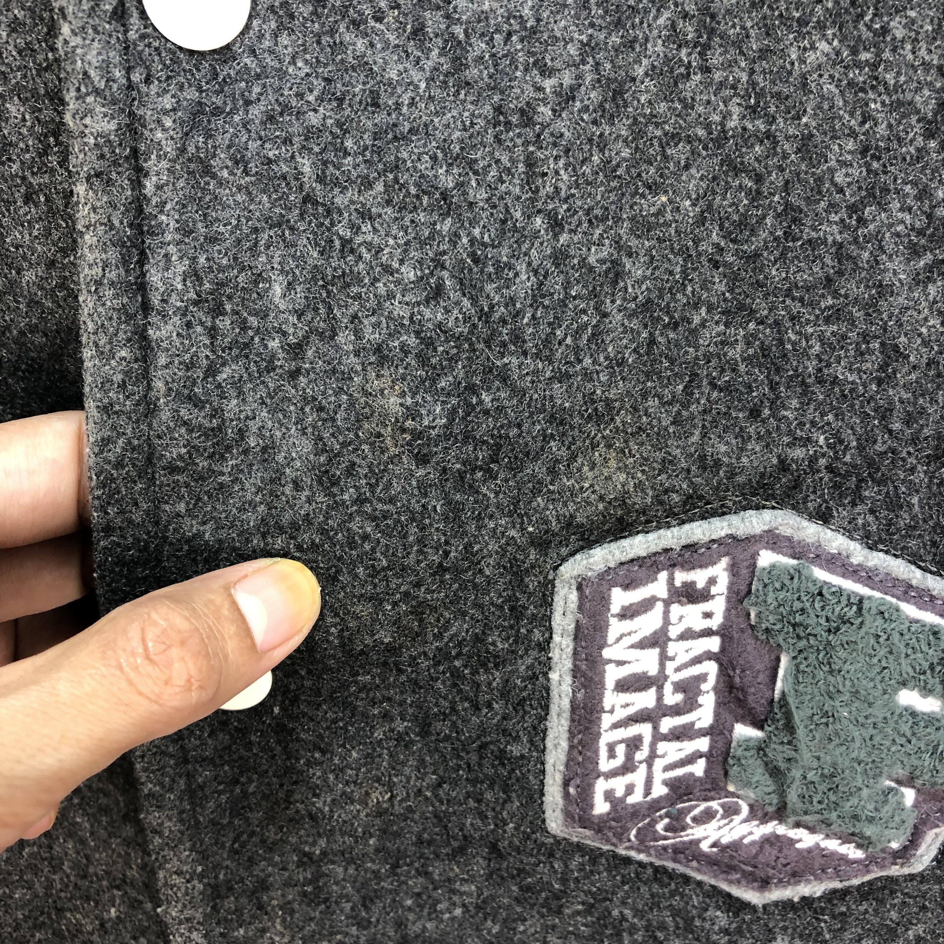 Japanese Brand FRACTAL IMAGE Aggregate Wool Leather Varsity Jacket #4923-36 Size US L / EU 52-54 / 3 - 6 Thumbnail