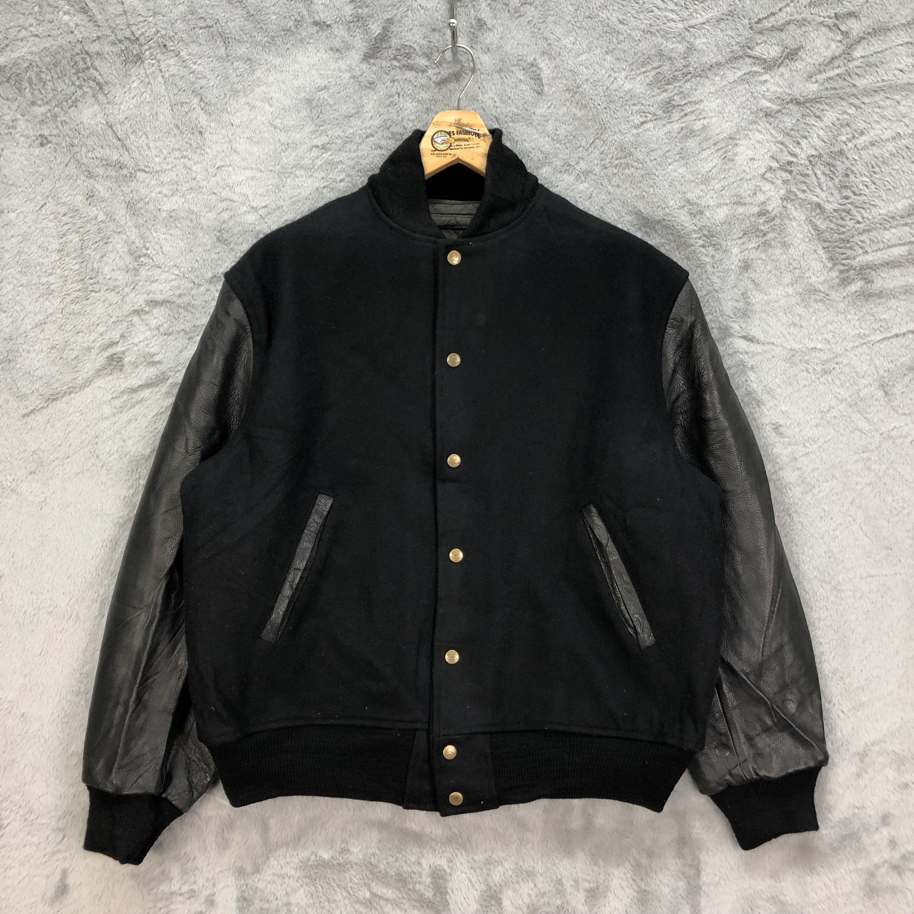 Karl Helmut KARL HELMUT BIG LOGO WOOL LEATHER VARSITY JACKET #4903-175 Size US XL / EU 56 / 4 - 3 Thumbnail