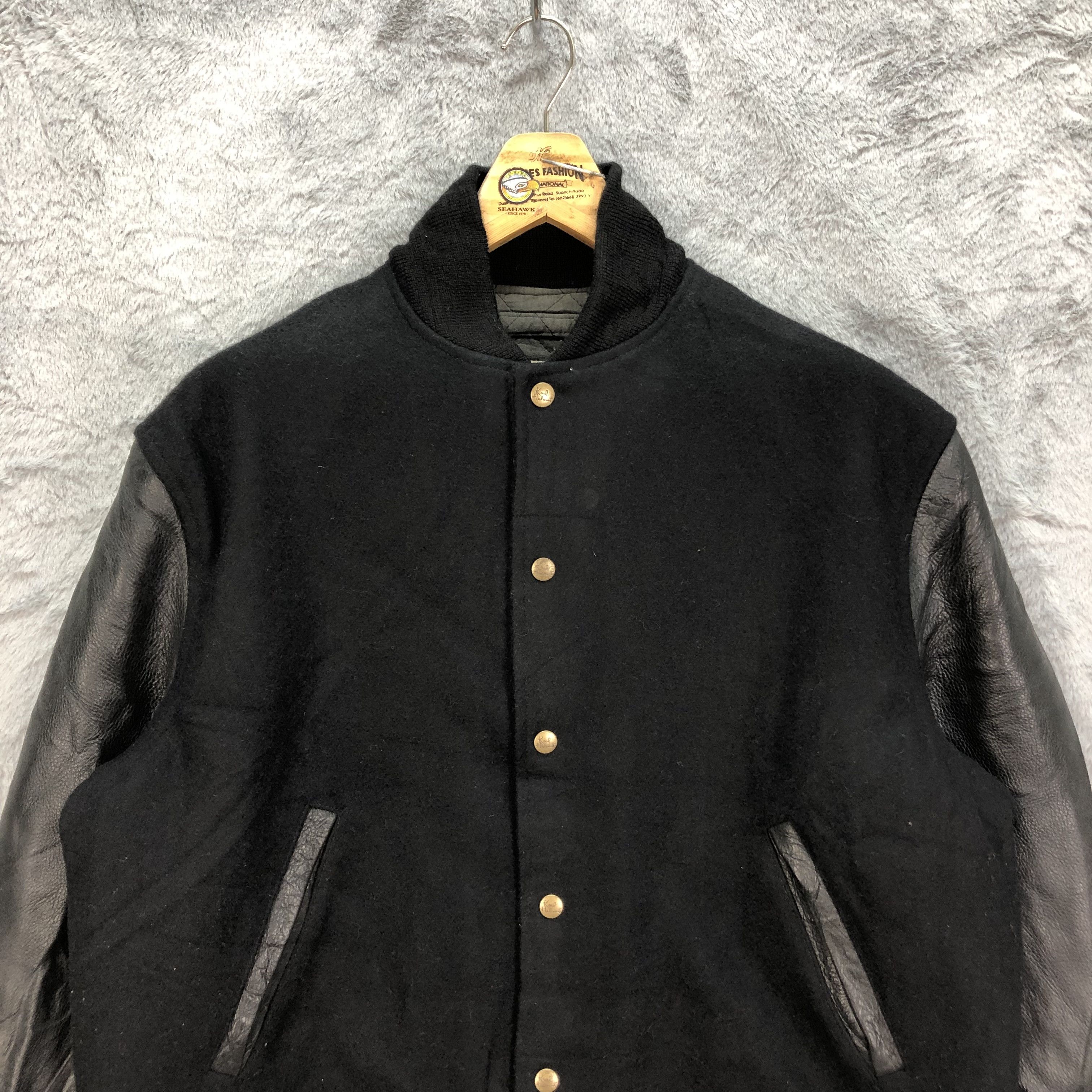 Karl Helmut KARL HELMUT BIG LOGO WOOL LEATHER VARSITY JACKET #4903-175 Size US XL / EU 56 / 4 - 4 Thumbnail