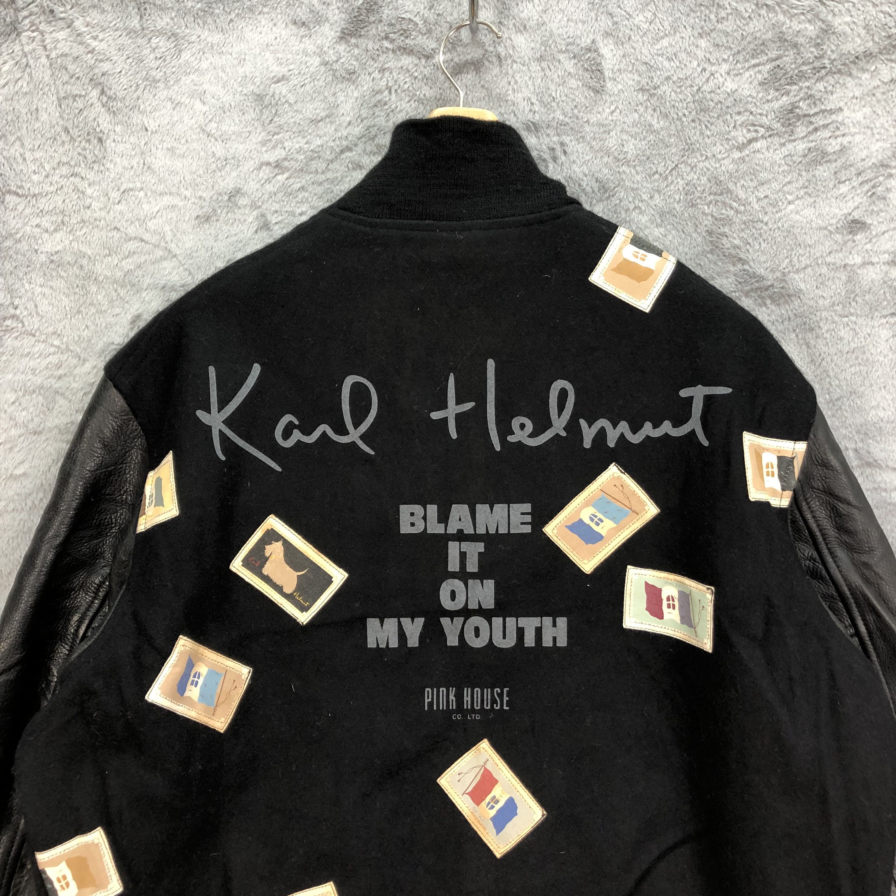 Karl Helmut KARL HELMUT BIG LOGO WOOL LEATHER VARSITY JACKET #4903-175 Size US XL / EU 56 / 4 - 2 Thumbnail