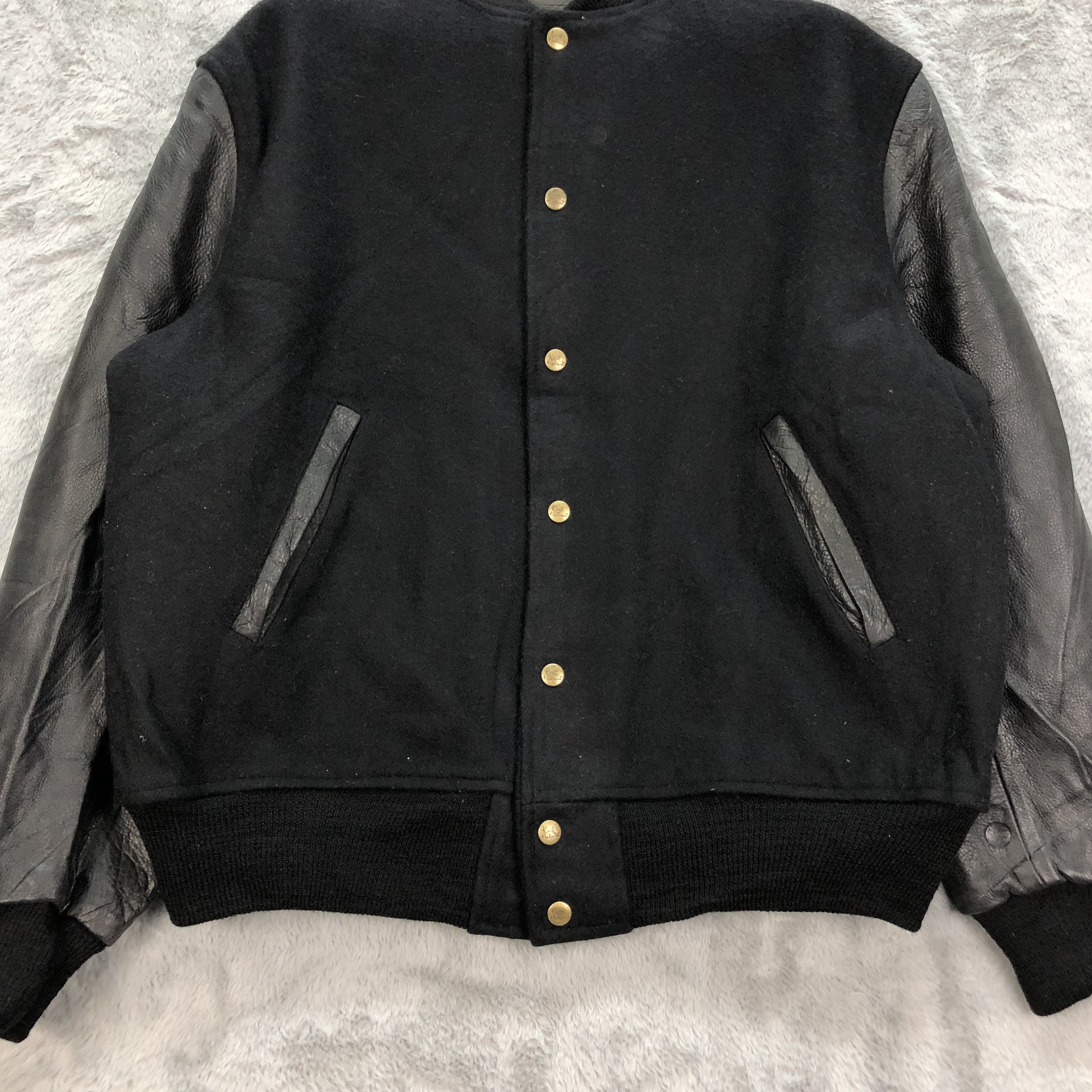 Karl Helmut KARL HELMUT BIG LOGO WOOL LEATHER VARSITY JACKET #4903-175 Size US XL / EU 56 / 4 - 5 Thumbnail