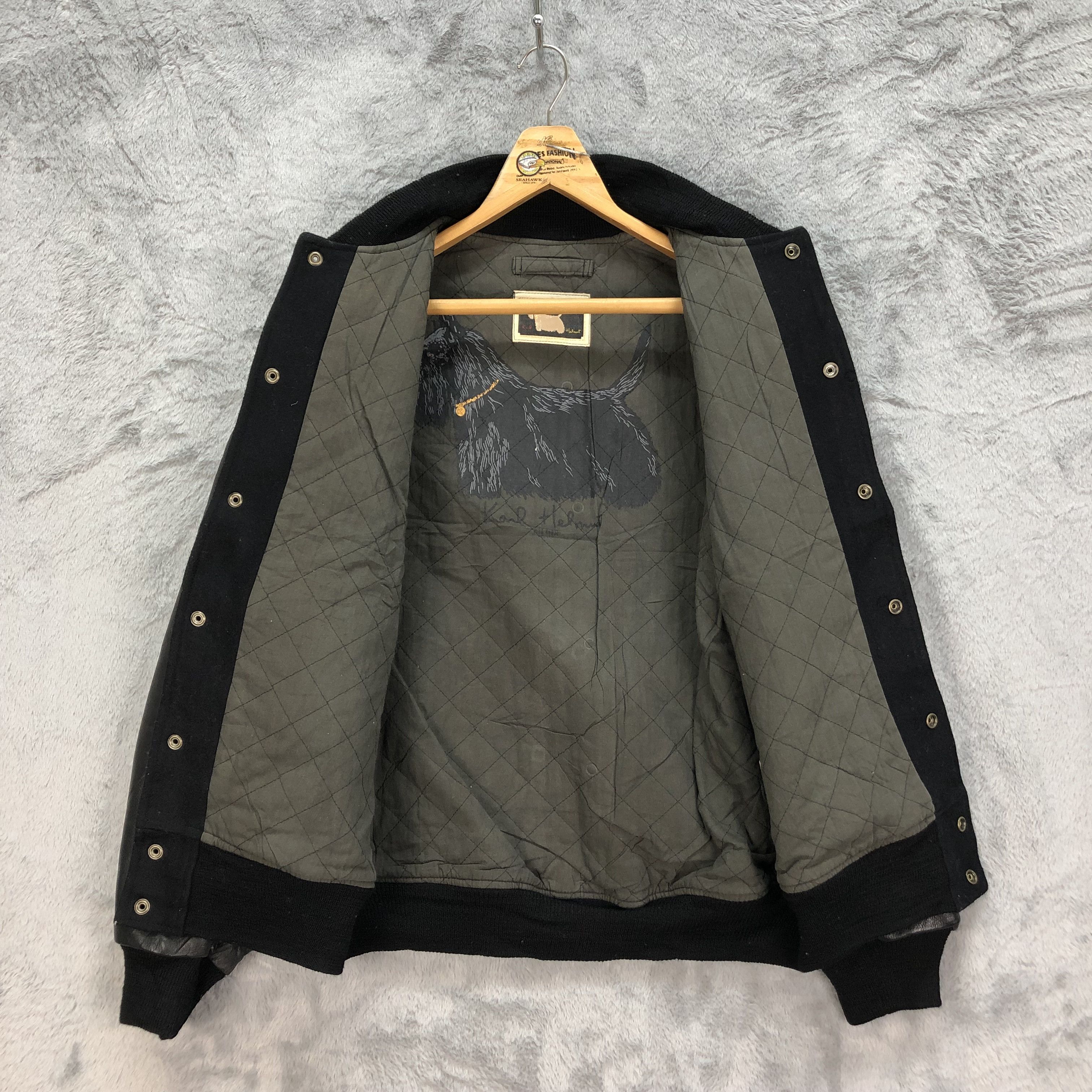 Karl Helmut KARL HELMUT BIG LOGO WOOL LEATHER VARSITY JACKET #4903-175 Size US XL / EU 56 / 4 - 8 Thumbnail
