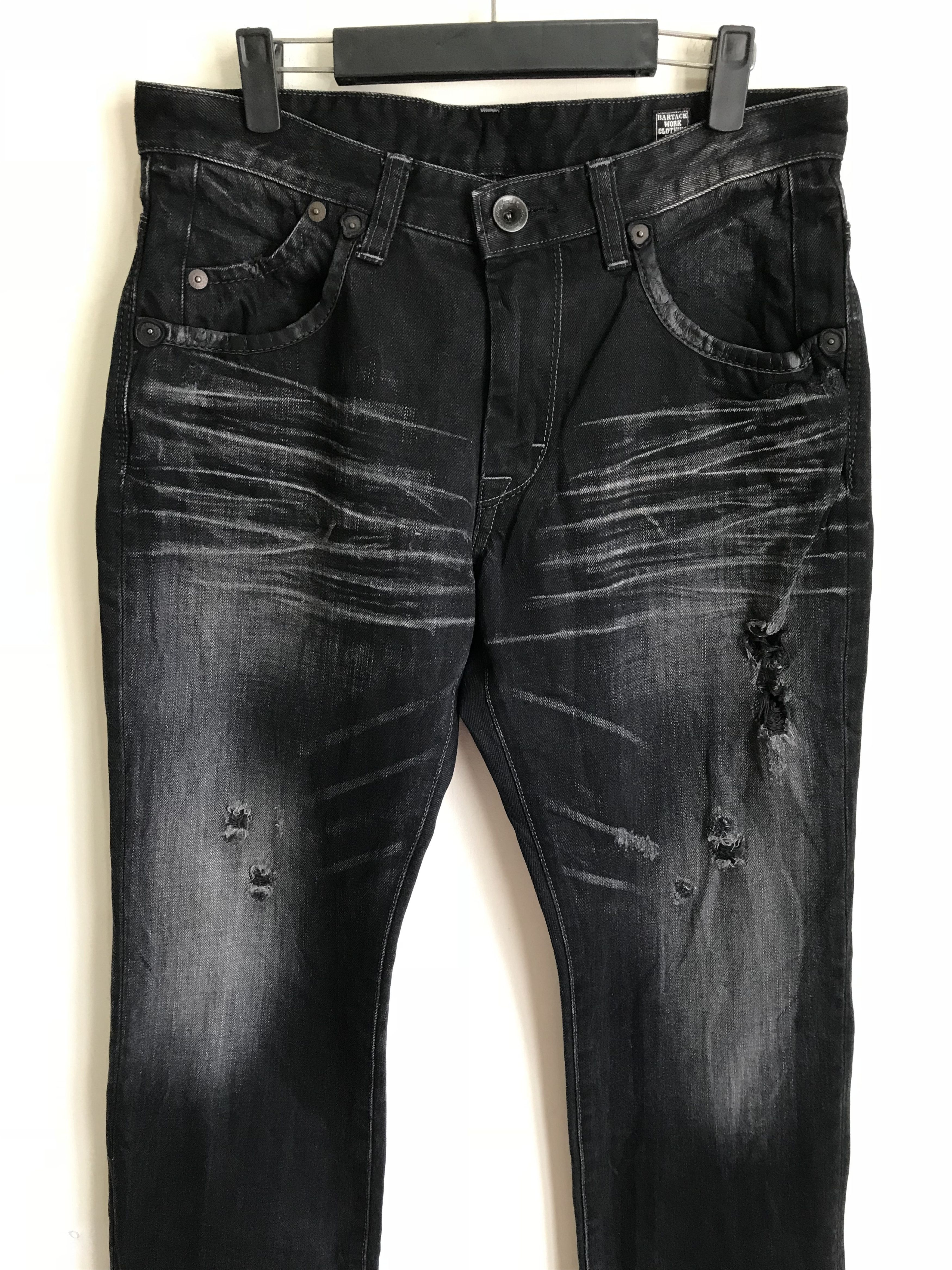 Kapital Vintage 90s BARTACK Distressed Faded Clawmark Denim Jeans Size US 32 / EU 48 - 3 Thumbnail