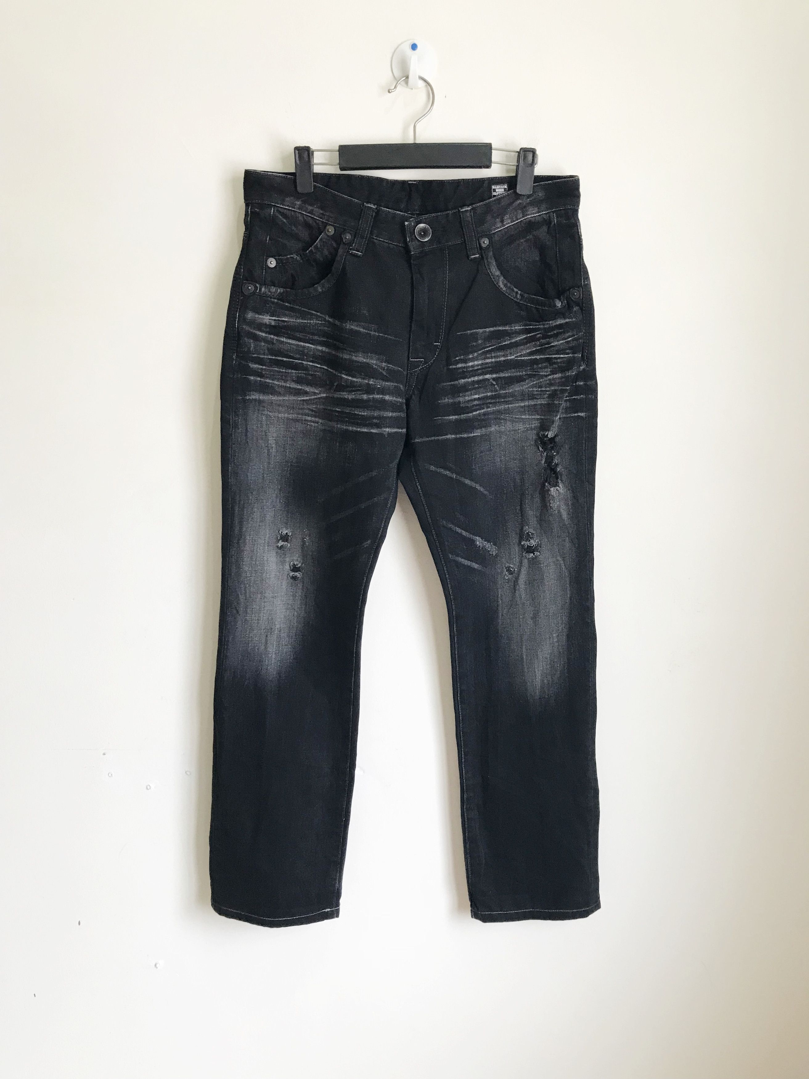 Kapital Vintage 90s BARTACK Distressed Faded Clawmark Denim Jeans Size US 32 / EU 48 - 2 Thumbnail