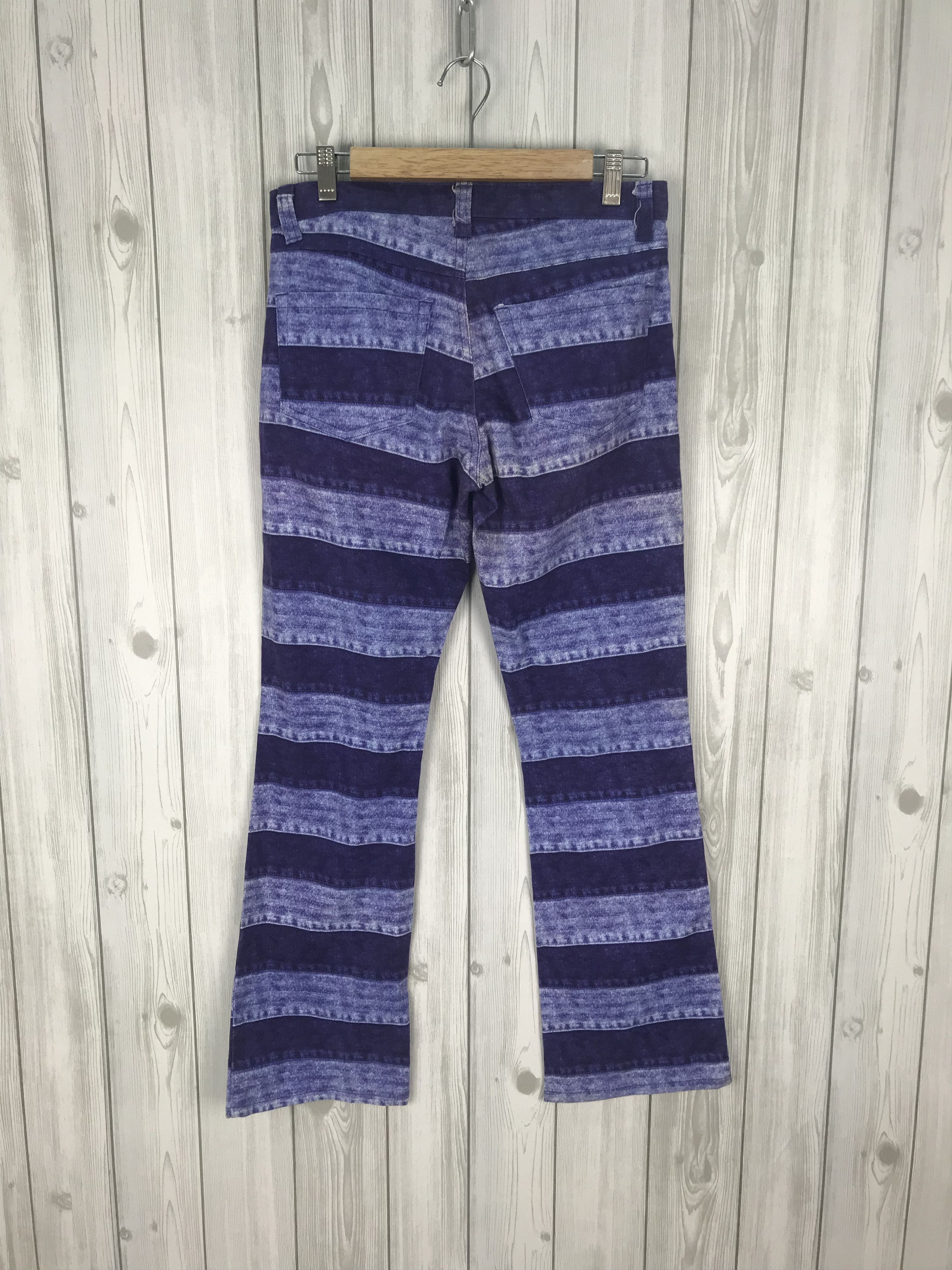 Hysteric Glamour Vintage 90s PILE OF TRASH Two Tone Flare Denim Jeans Size US 30 / EU 46 - 9 Thumbnail