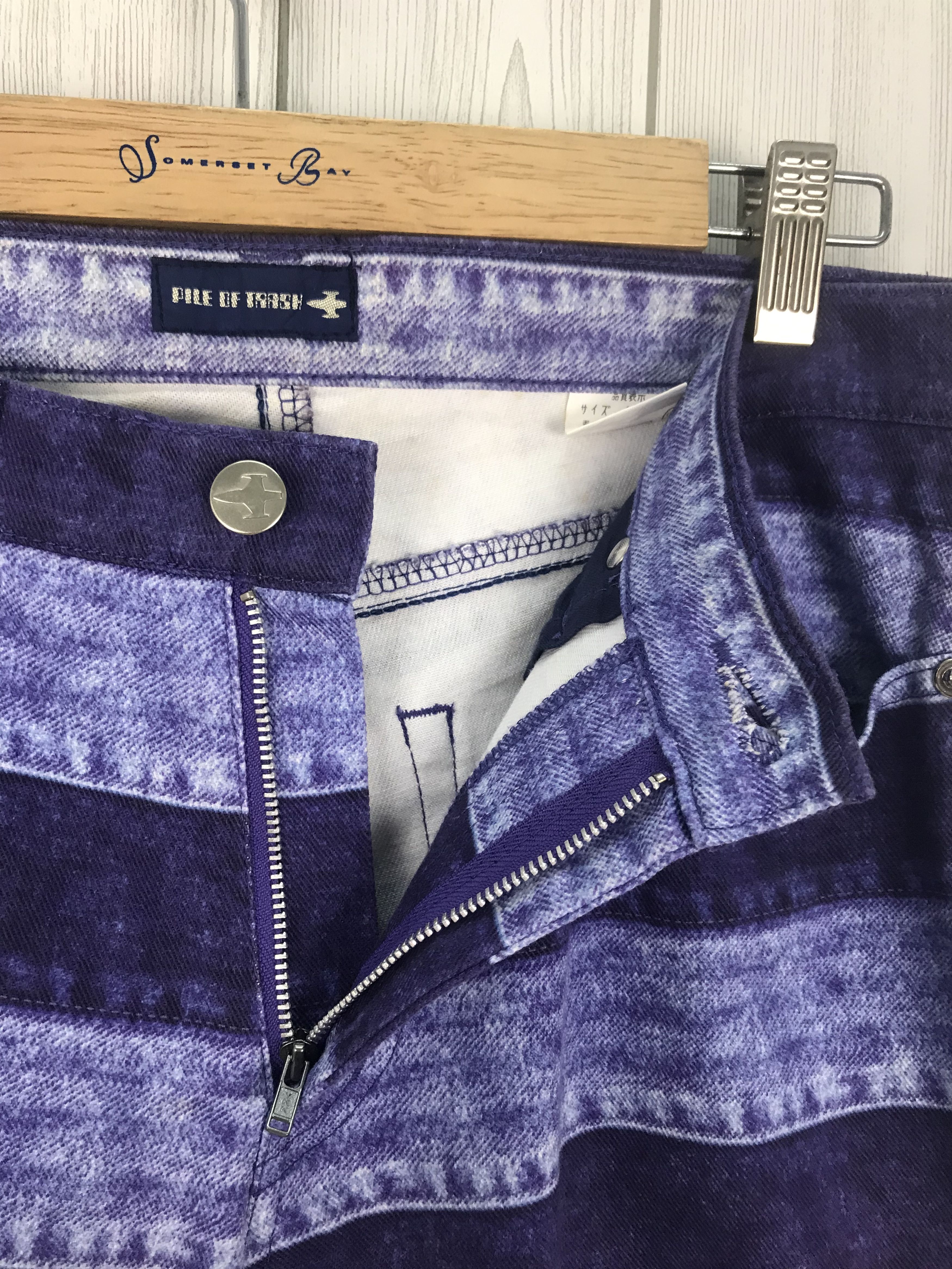 Hysteric Glamour Vintage 90s PILE OF TRASH Two Tone Flare Denim Jeans Size US 30 / EU 46 - 13 Thumbnail