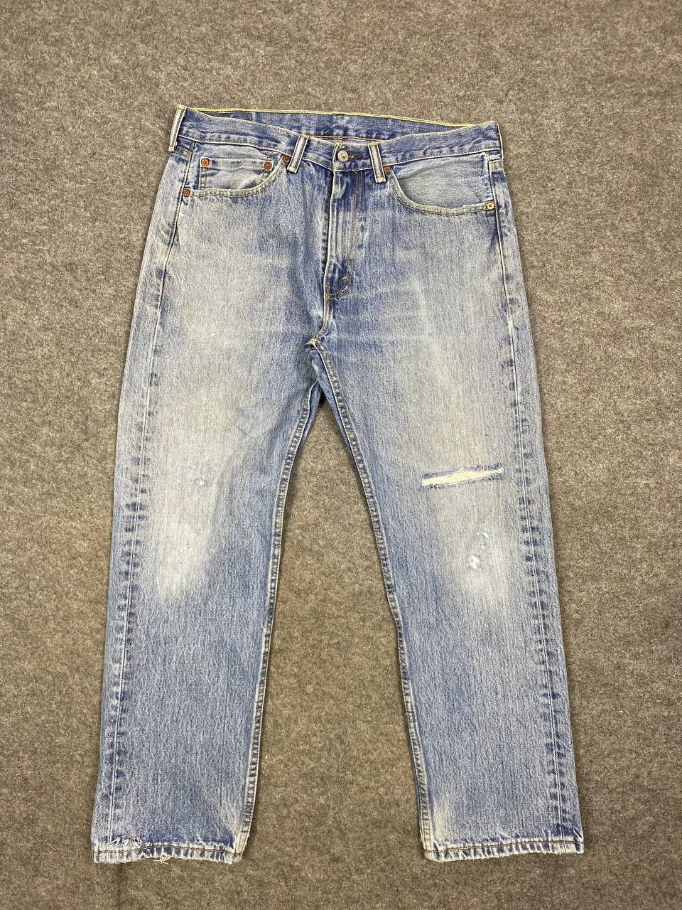image of 505 Distressed Denim Nice Design in Light Blue, Men's (Size 37)