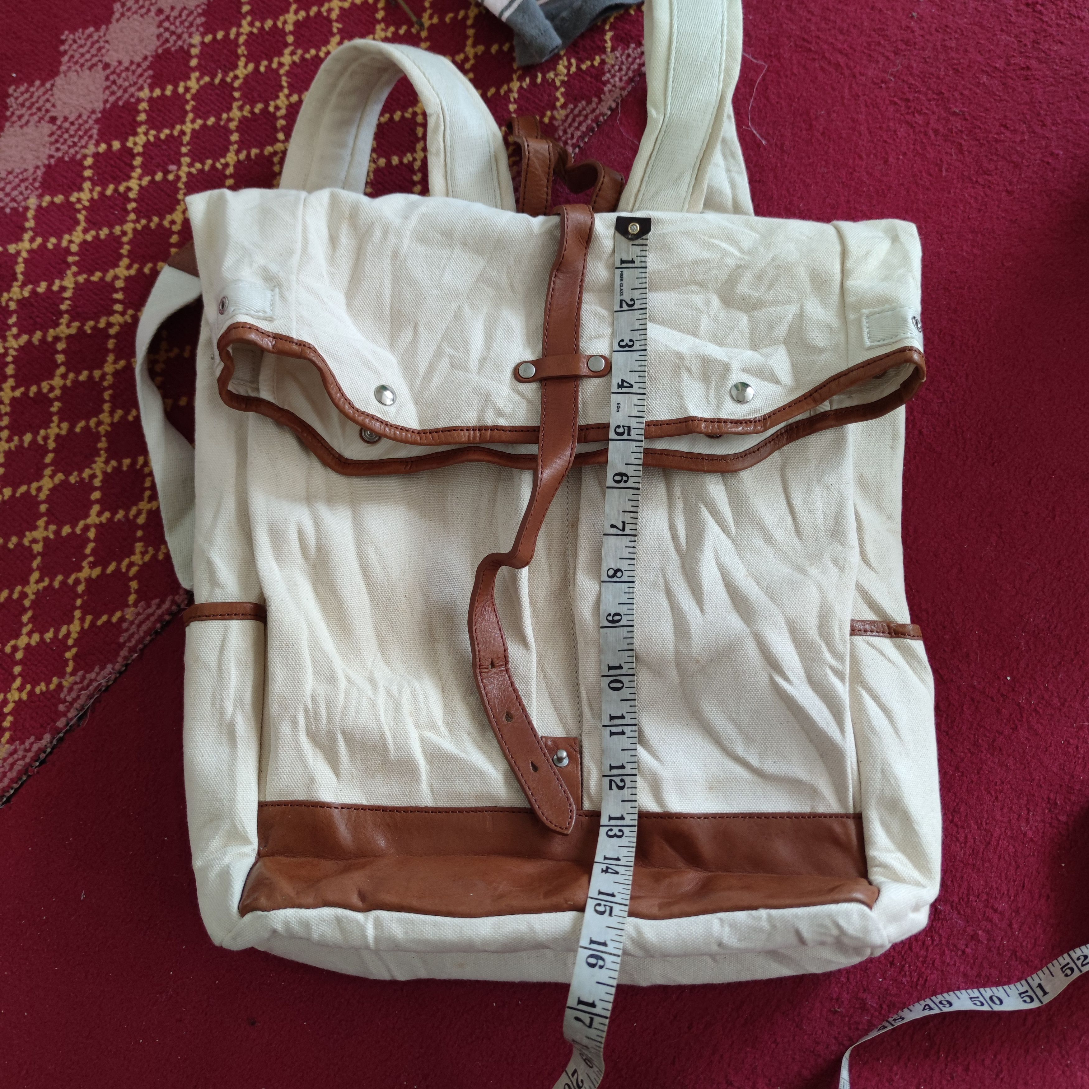 Japanese Brand MANUFACTURED BY SAILOR'S CANVAS WITH LEATHER TRIM BACKPACK Size ONE SIZE - 17 Thumbnail