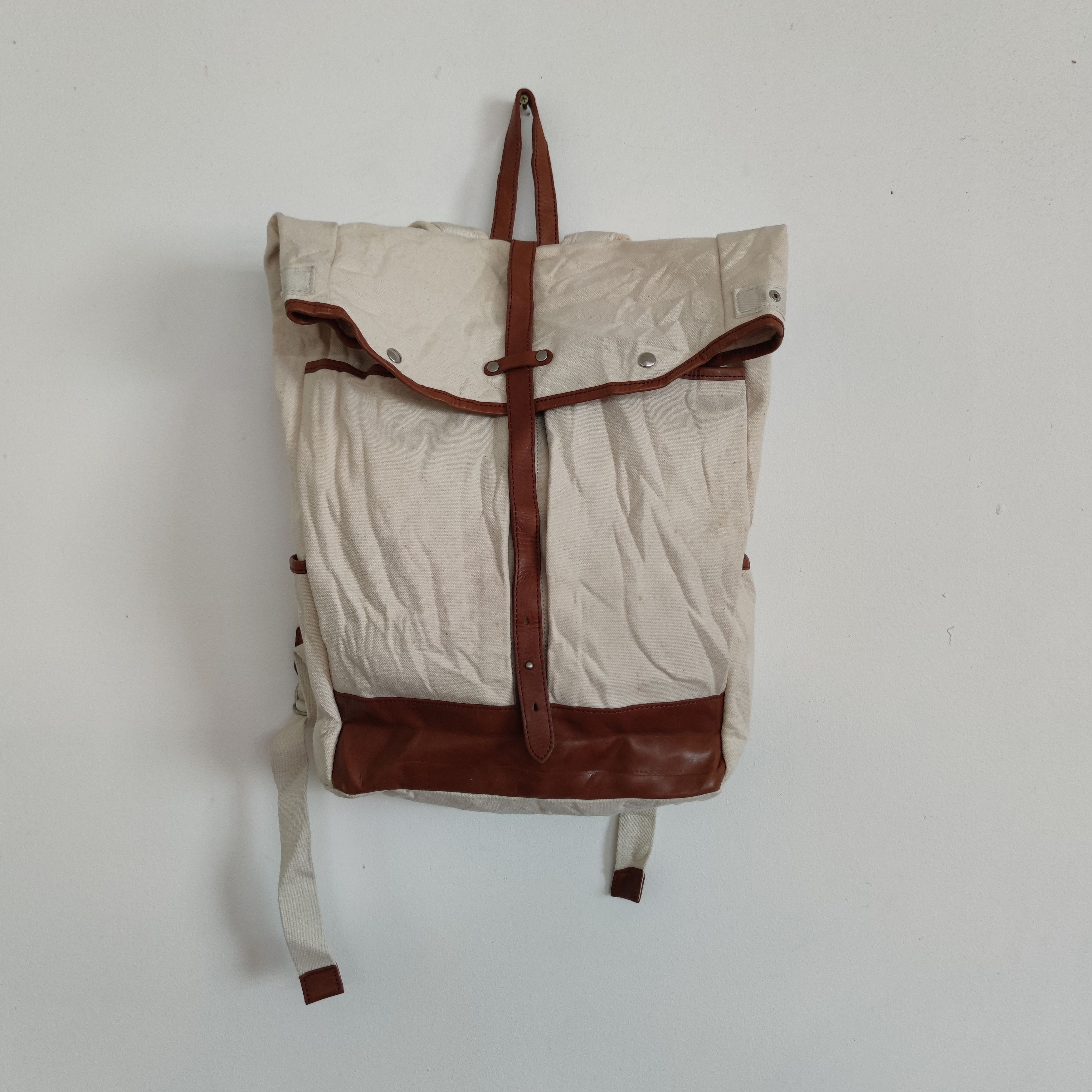 Japanese Brand MANUFACTURED BY SAILOR'S CANVAS WITH LEATHER TRIM BACKPACK Size ONE SIZE - 15 Thumbnail