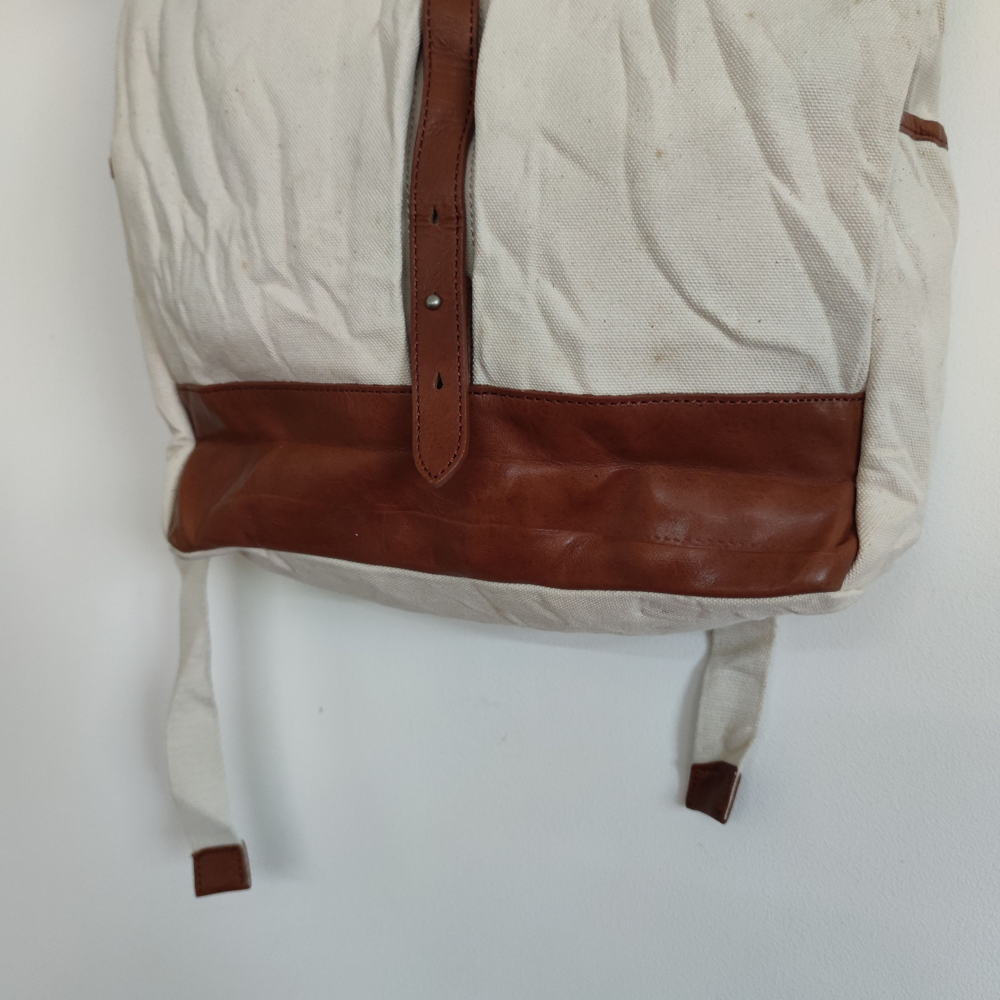 Japanese Brand MANUFACTURED BY SAILOR'S CANVAS WITH LEATHER TRIM BACKPACK Size ONE SIZE - 14 Thumbnail
