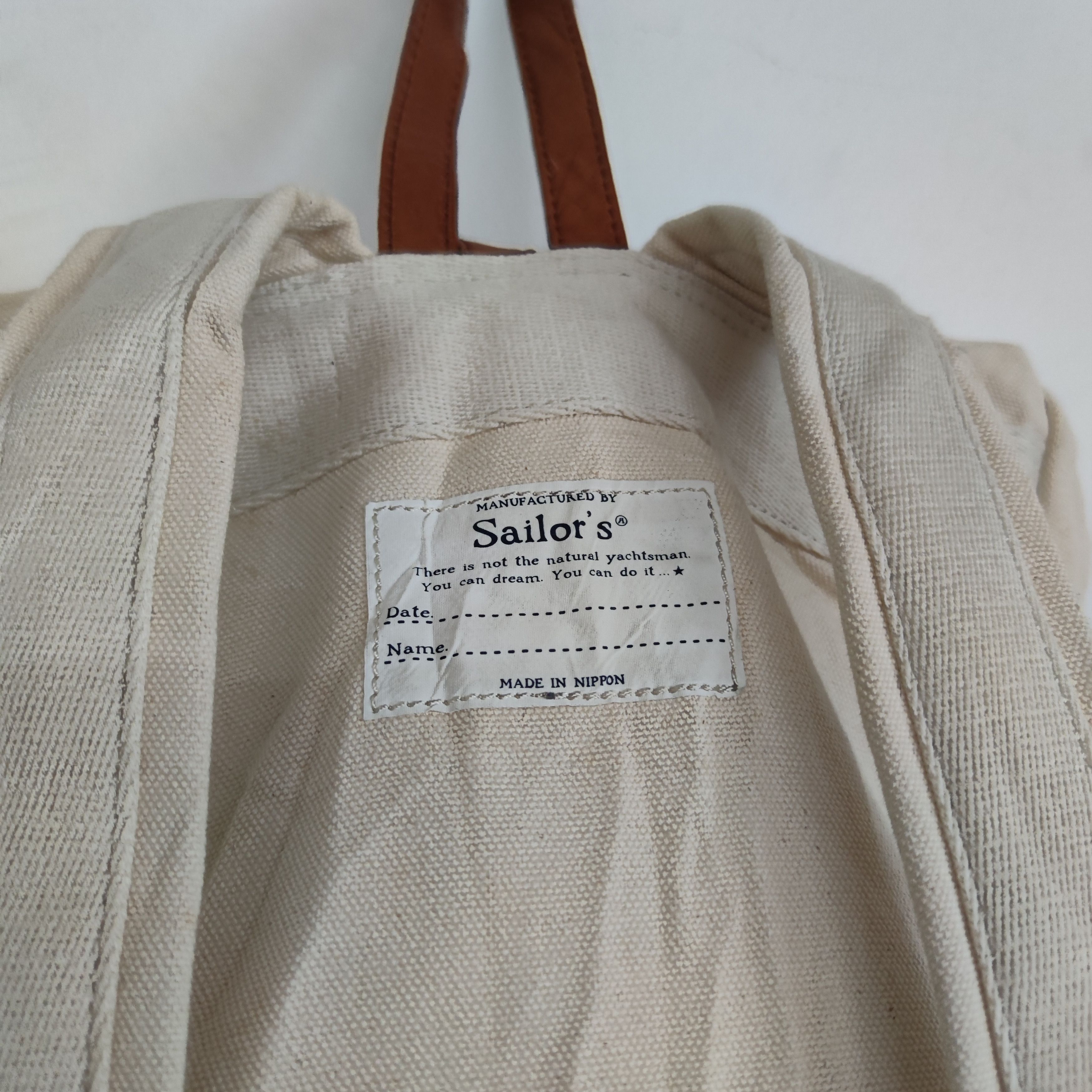Japanese Brand MANUFACTURED BY SAILOR'S CANVAS WITH LEATHER TRIM BACKPACK Size ONE SIZE - 1 Thumbnail