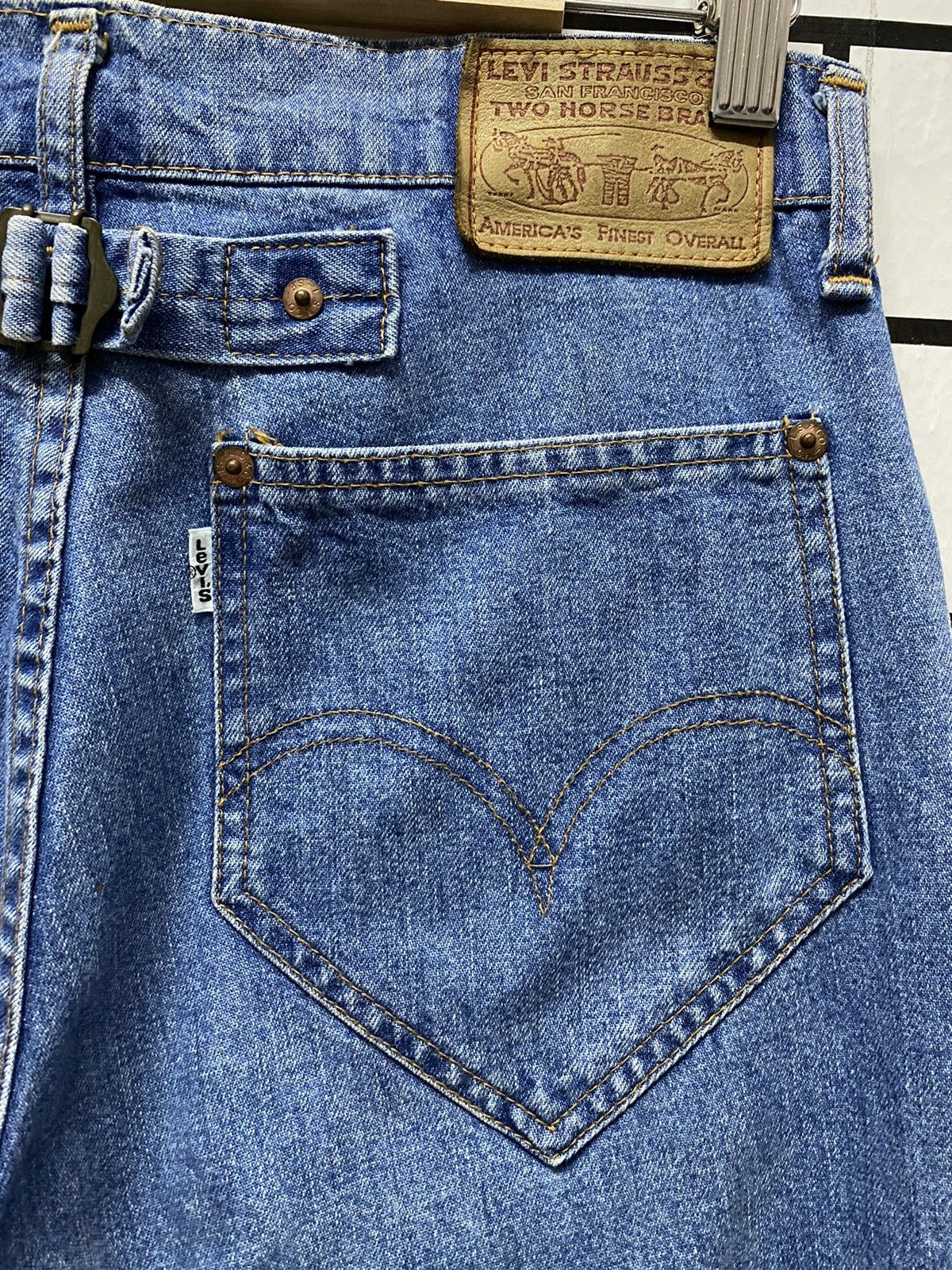 Levi's × Other × Vintage Vintage Levis Buckle Belt White Tag Denim Pants Size US 28 / EU 44 - 7 Thumbnail