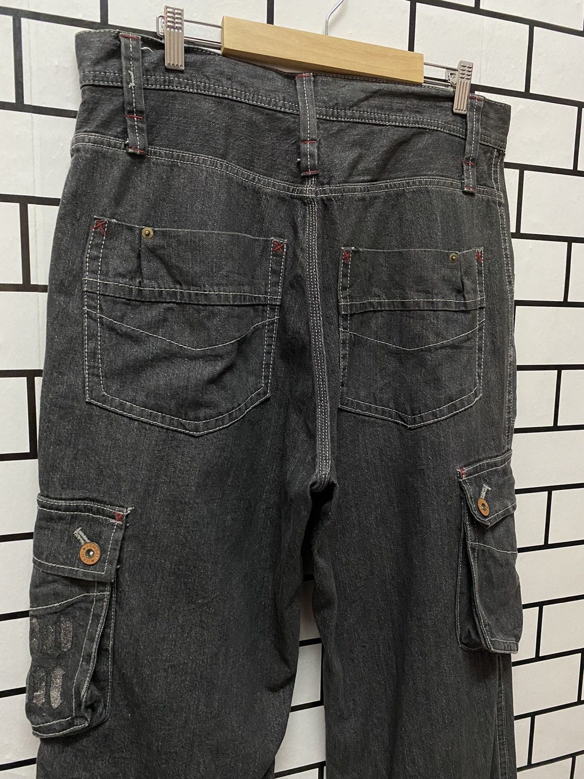 Japanese Brand Vintage Hobo Denim Cargo Pants Baggy Casual Workwear l Size US 33 - 13 Thumbnail