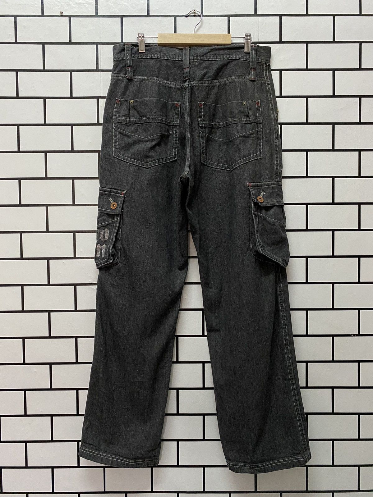 Japanese Brand Vintage Hobo Denim Cargo Pants Baggy Casual Workwear l Size US 33 - 10 Thumbnail