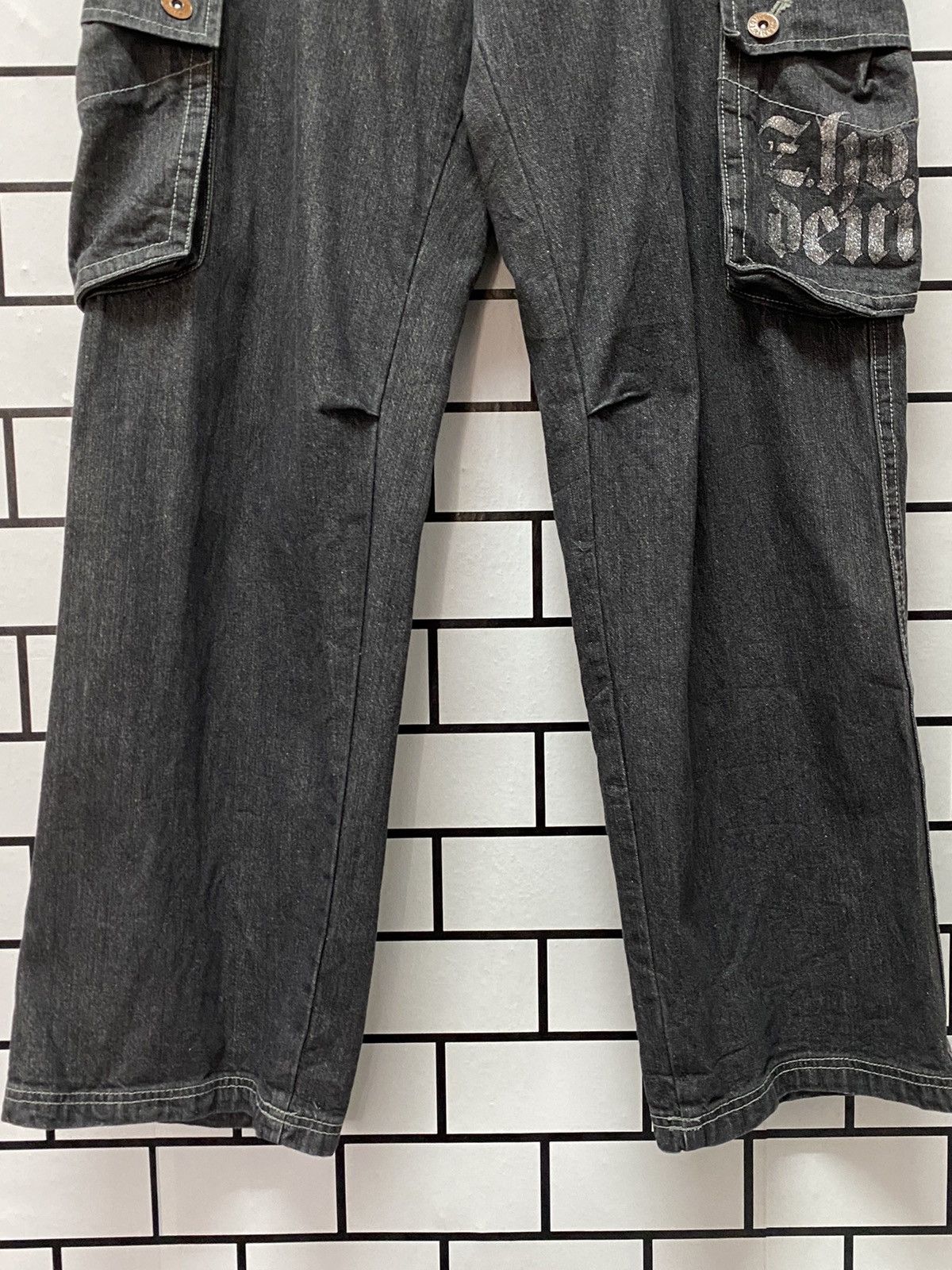 Japanese Brand Vintage Hobo Denim Cargo Pants Baggy Casual Workwear l Size US 33 - 7 Thumbnail