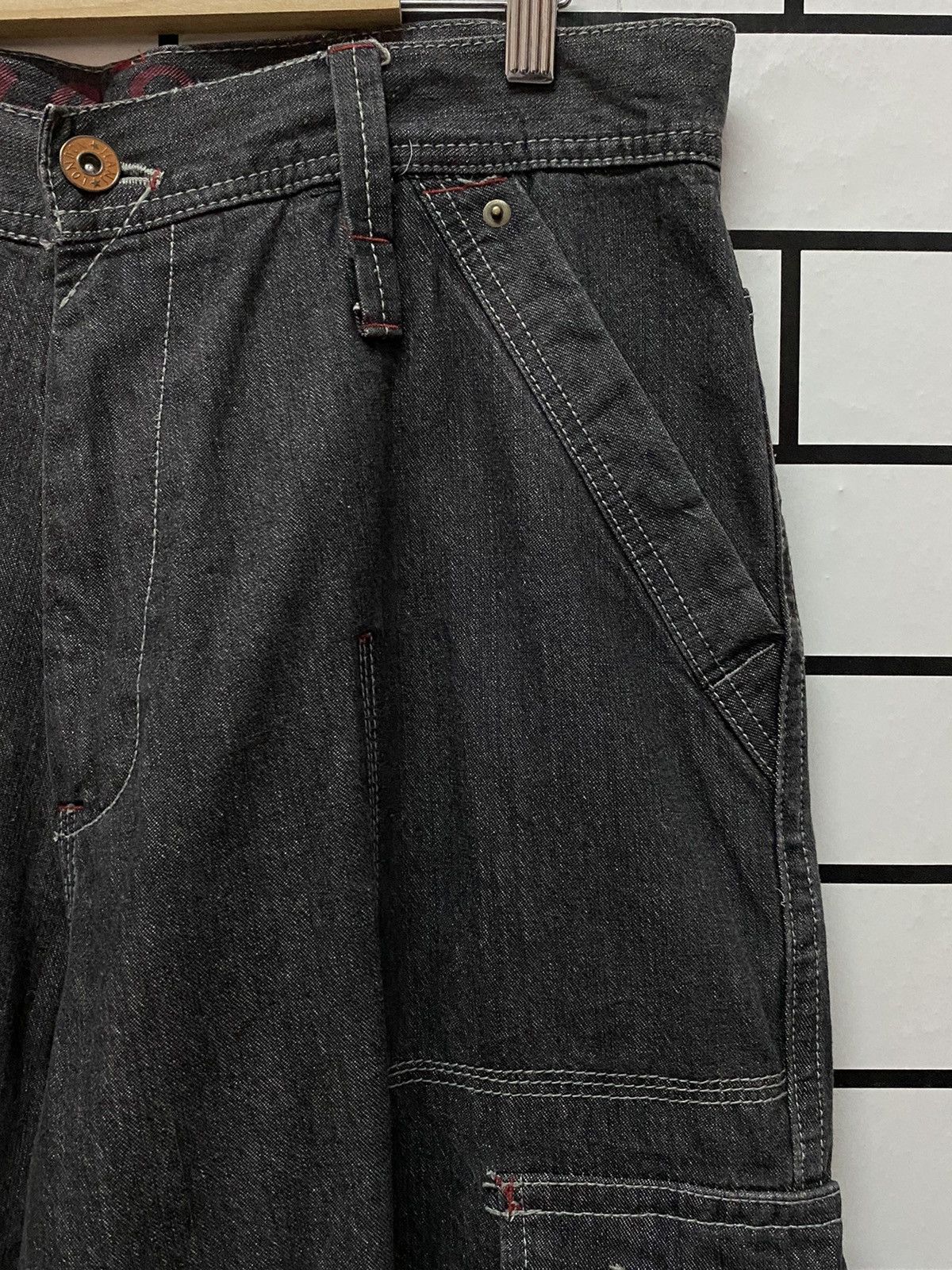 Japanese Brand Vintage Hobo Denim Cargo Pants Baggy Casual Workwear l Size US 33 - 9 Thumbnail