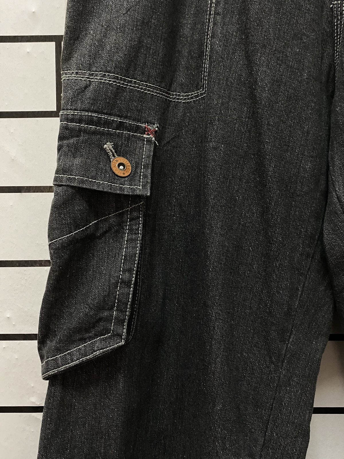 Japanese Brand Vintage Hobo Denim Cargo Pants Baggy Casual Workwear l Size US 33 - 6 Thumbnail