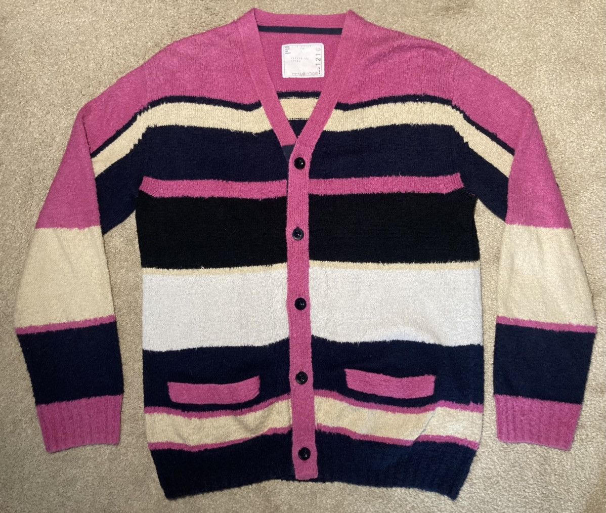Sacai Kaws Jacquard cardigan | Grailed