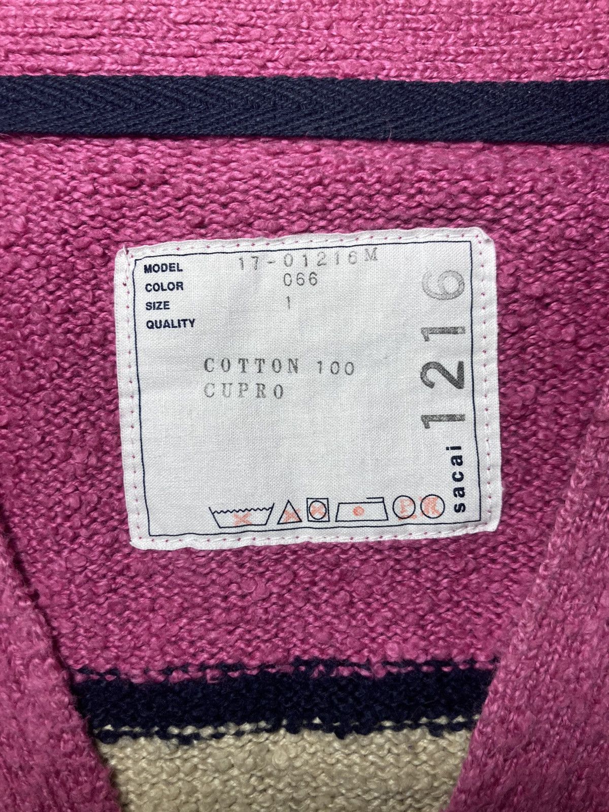 Sacai 2017 Sacai Pink Striped Cardigan 1 Neapolitan Ice Cream S17 Size US S / EU 44-46 / 1 - 5 Thumbnail