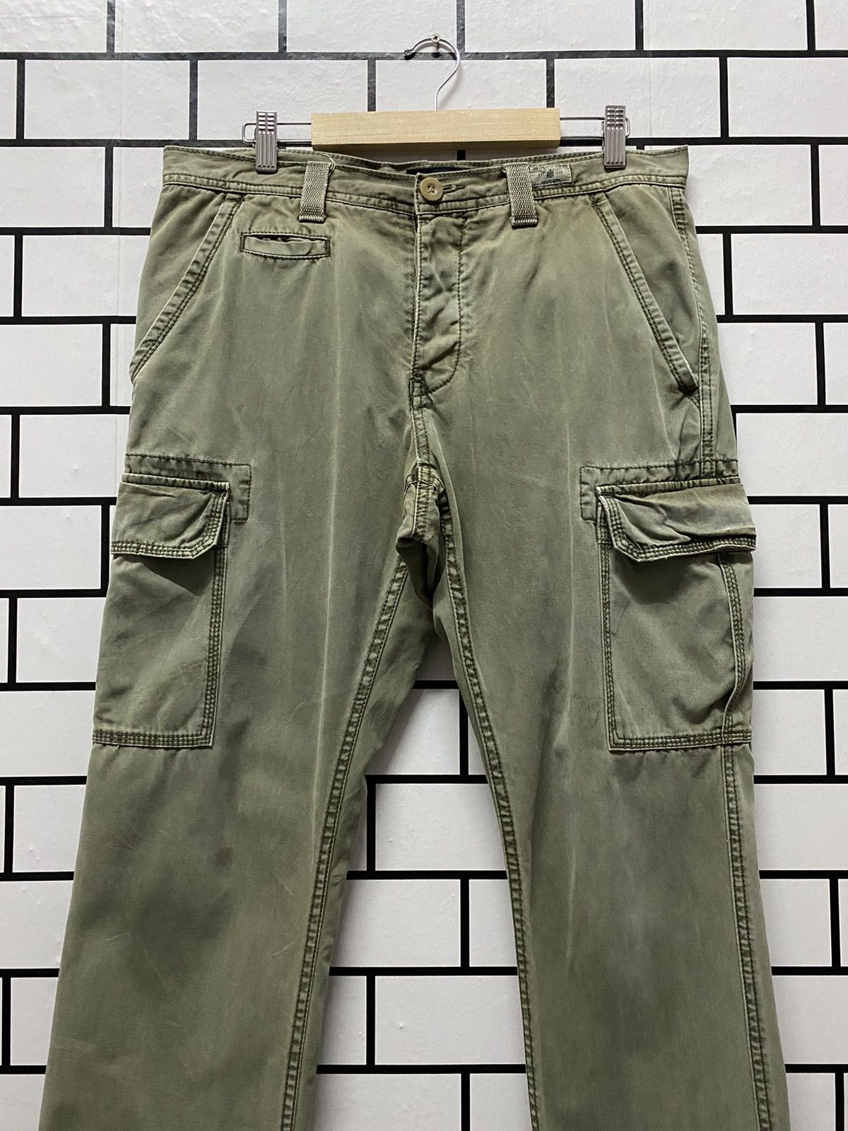 Tommy Hilfiger × Vintage Vintage Tommy Hilfiger Faded Green Cargo Multi Pocket Pants Size US 32 / EU 48 - 3 Thumbnail