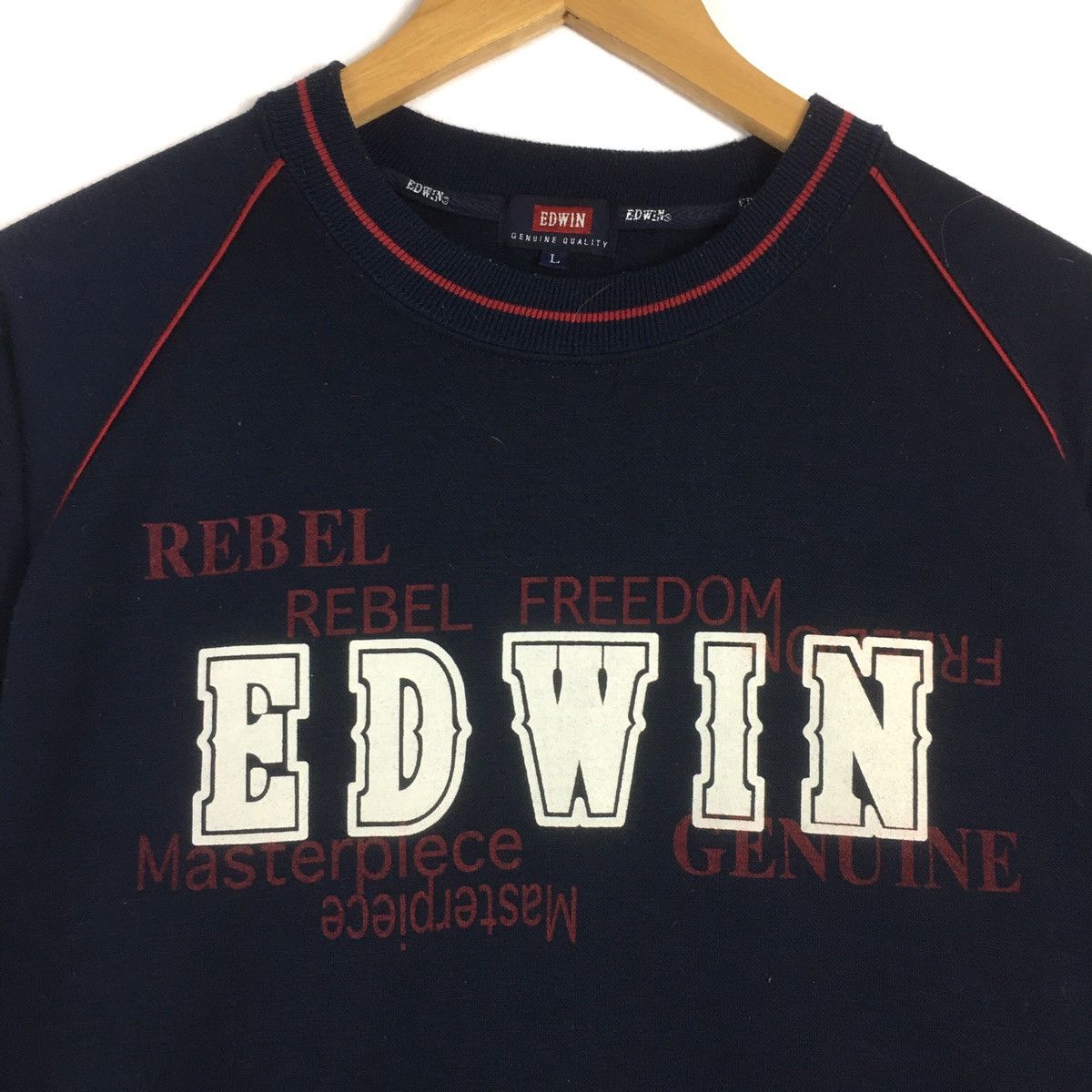 Edwin × Vintage Vintage Edwin Biglogo Spellout EDWIN long sleeve Size US M / EU 48-50 / 2 - 3 Thumbnail