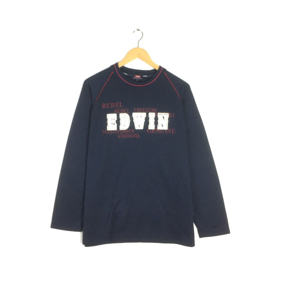 Edwin × Vintage Vintage Edwin Biglogo Spellout EDWIN long sleeve Size US M / EU 48-50 / 2 - 1 Thumbnail