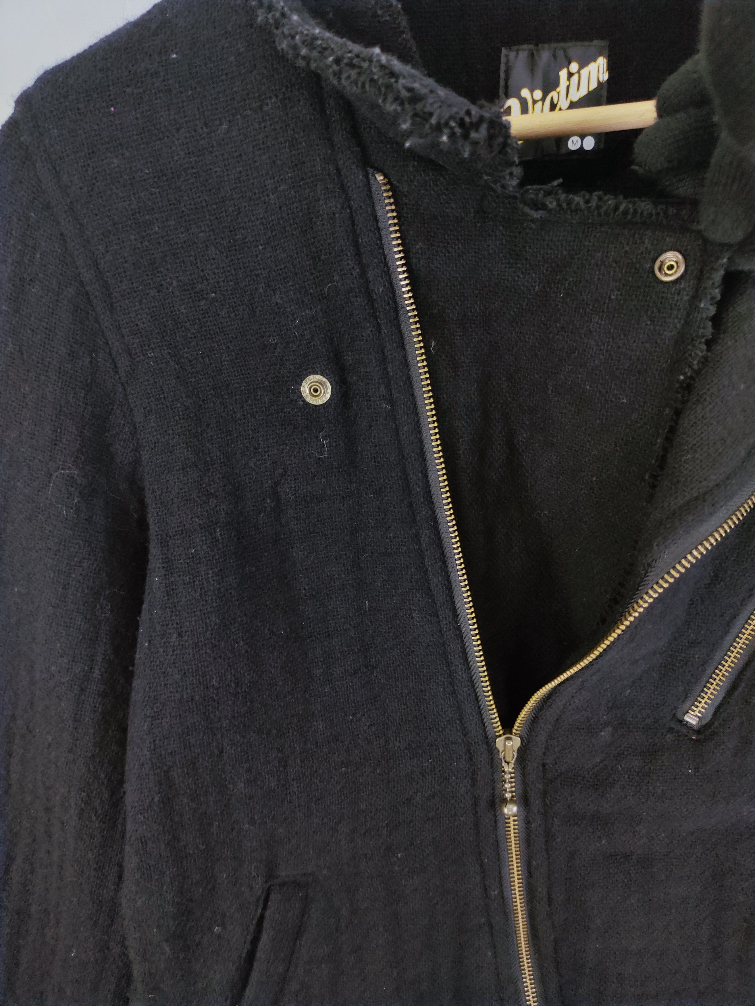 Japanese Brand Vintage Victim Wool Motorcycle Style Jacket Zipper Size S / US 4 / IT 40 - 4 Thumbnail